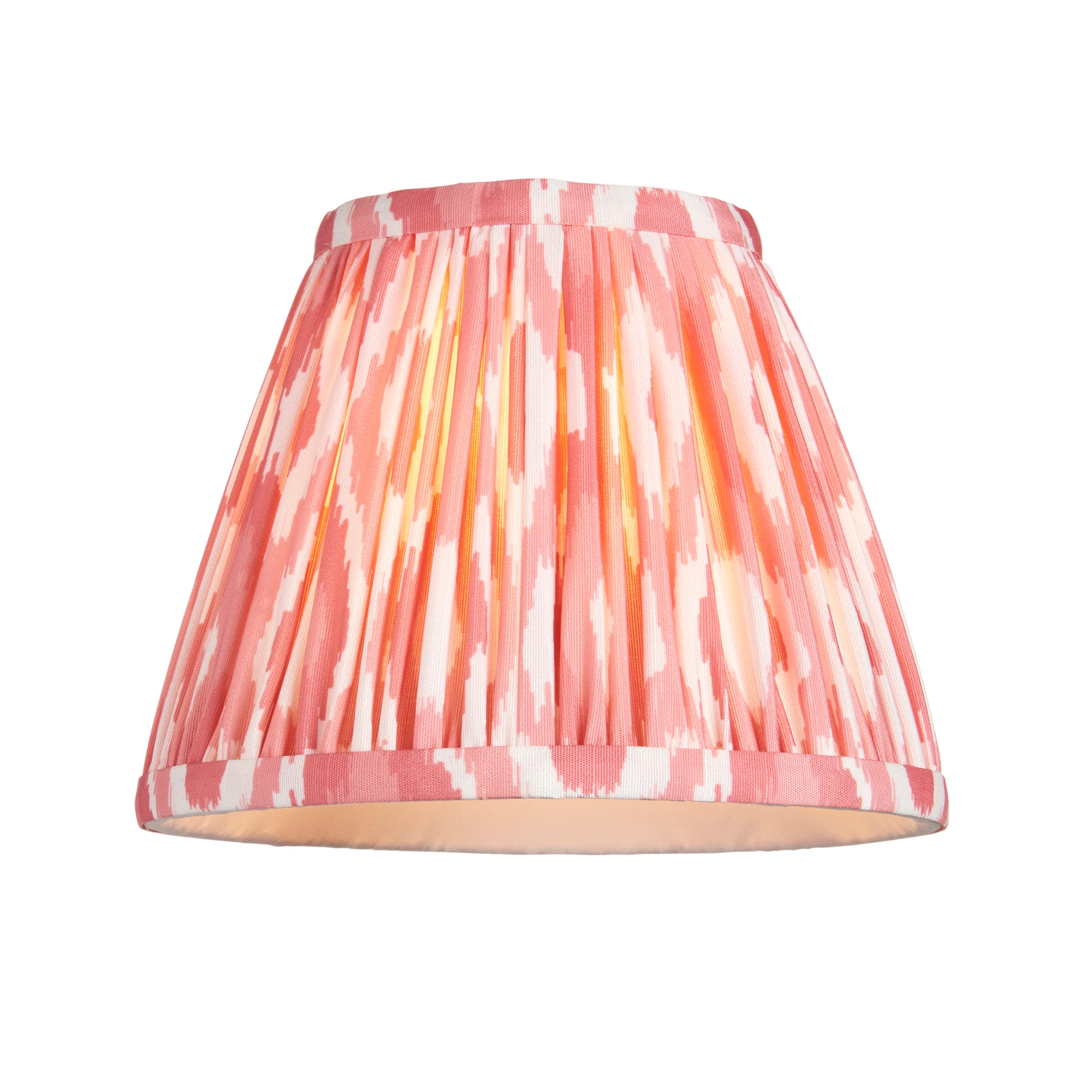 Endon Morton Rechargeable Table Lamp & Ikat 16cm Coral Pink Shade