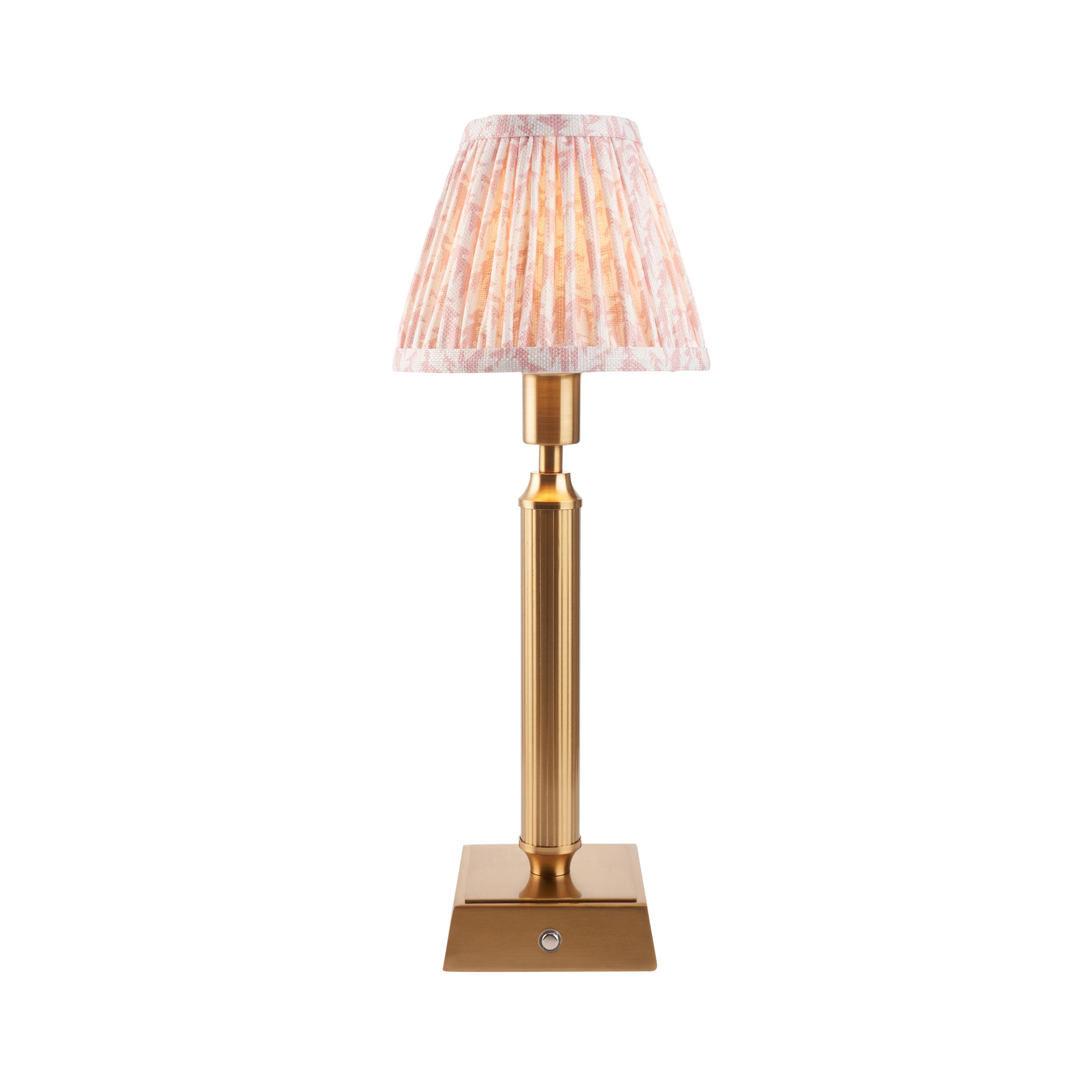 Endon Trobridge Rechargeable Table Lamp & Leaf 16cm Peachy Keen Shade