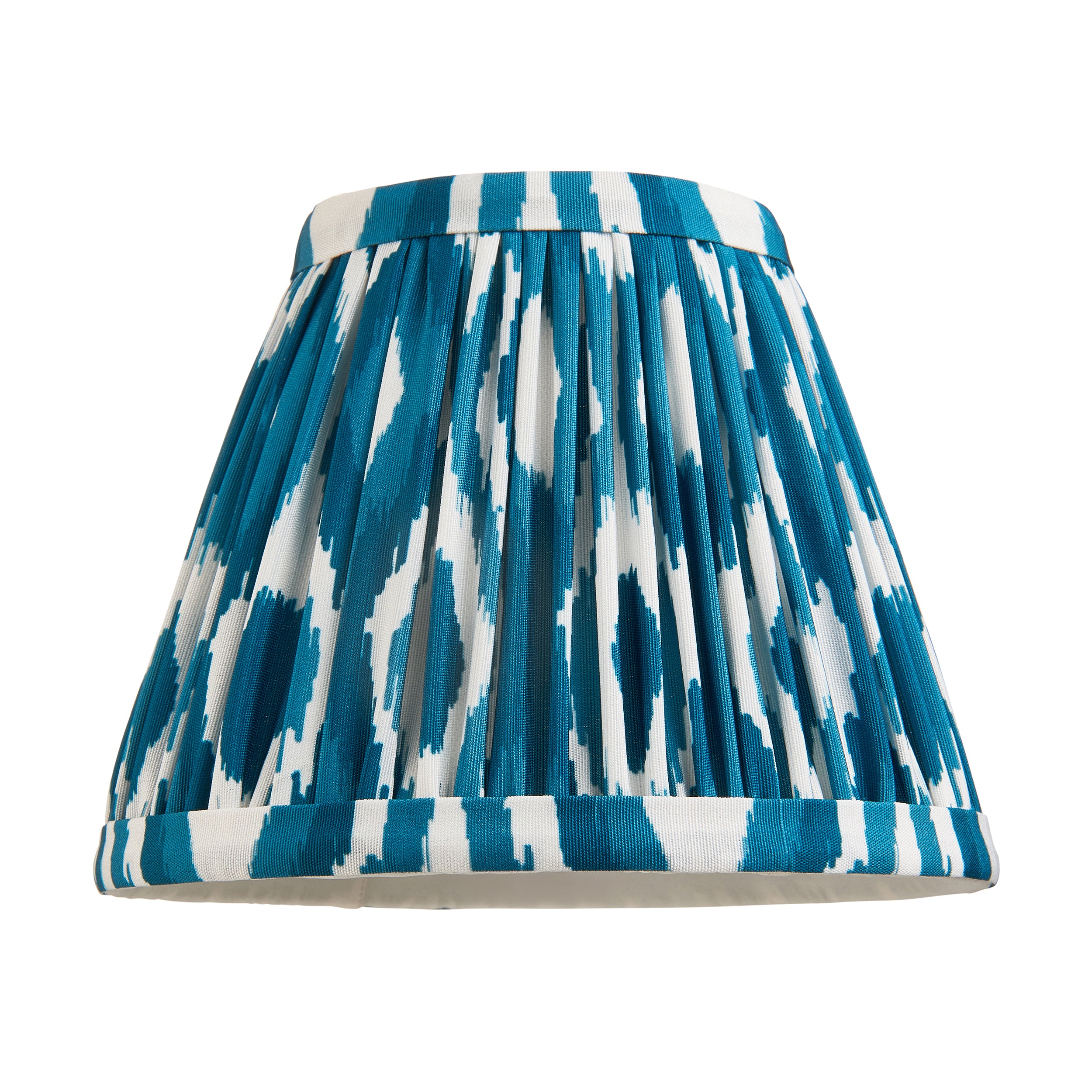 Endon Trobridge Rechargeable Table Lamp & Ikat 16cm Marlin Blue Shade