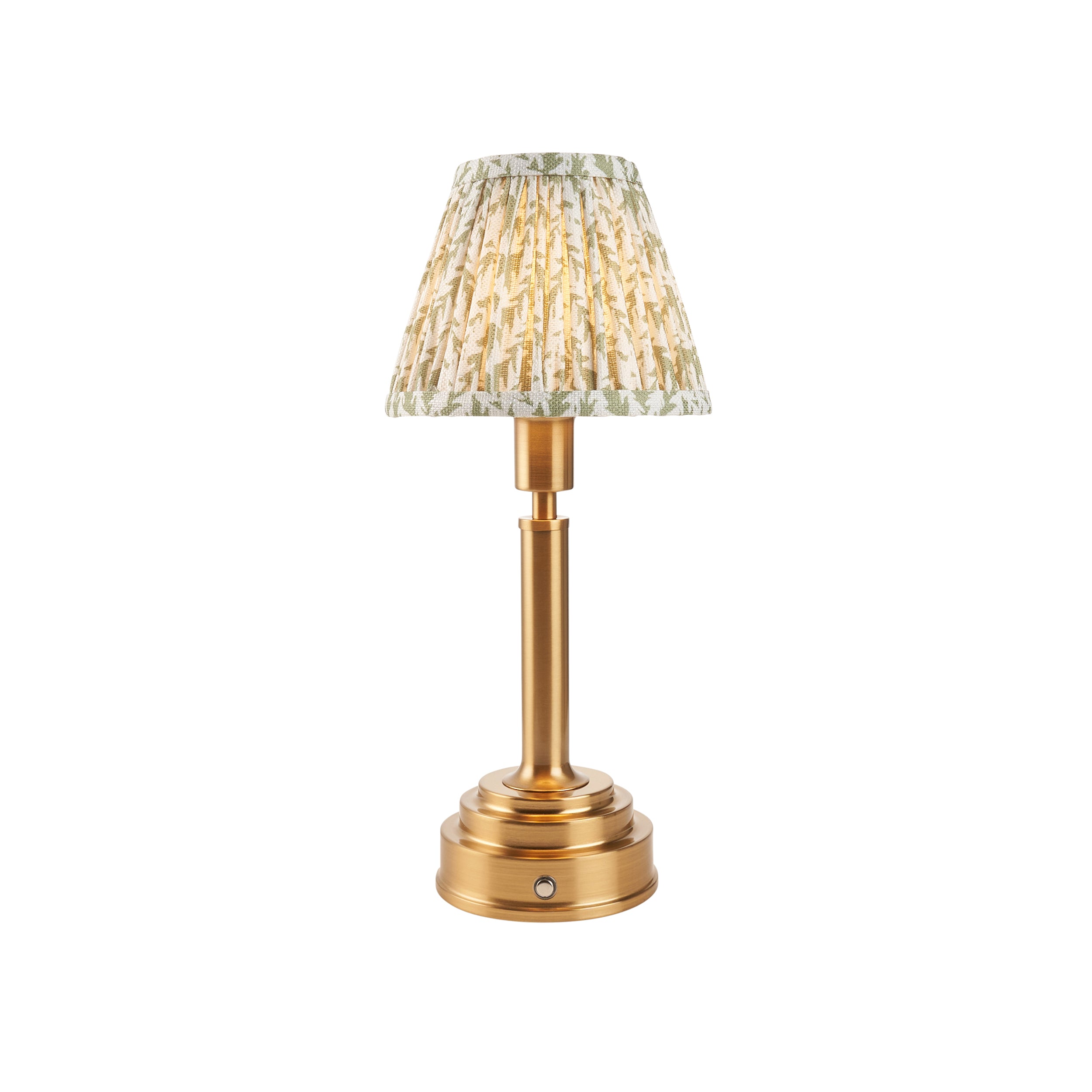 Endon Upton Rechargeable Table Lamp & Leaf 16cm Herb Garden Green Shade