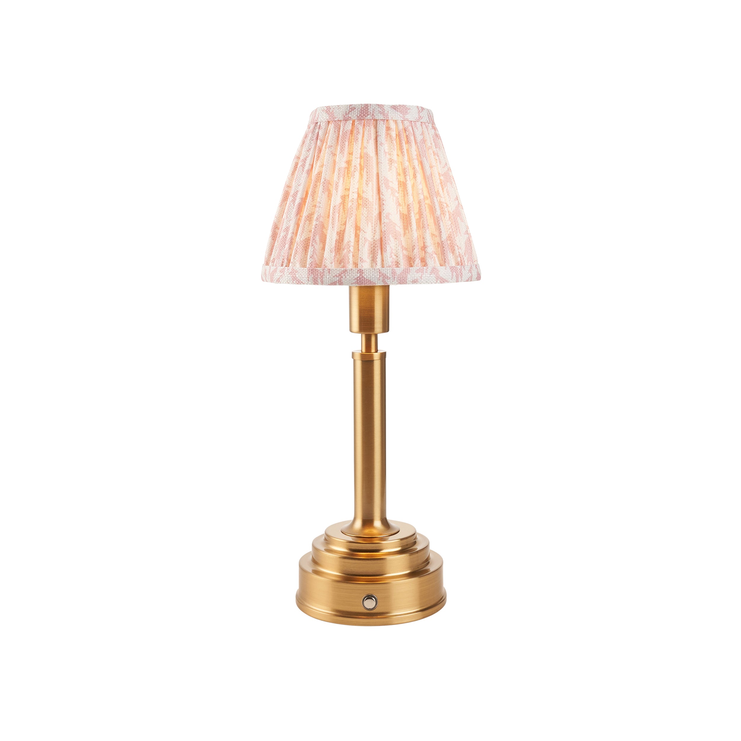 Endon Upton Rechargeable Table Lamp & Leaf 16cm Peachy Keen Shade