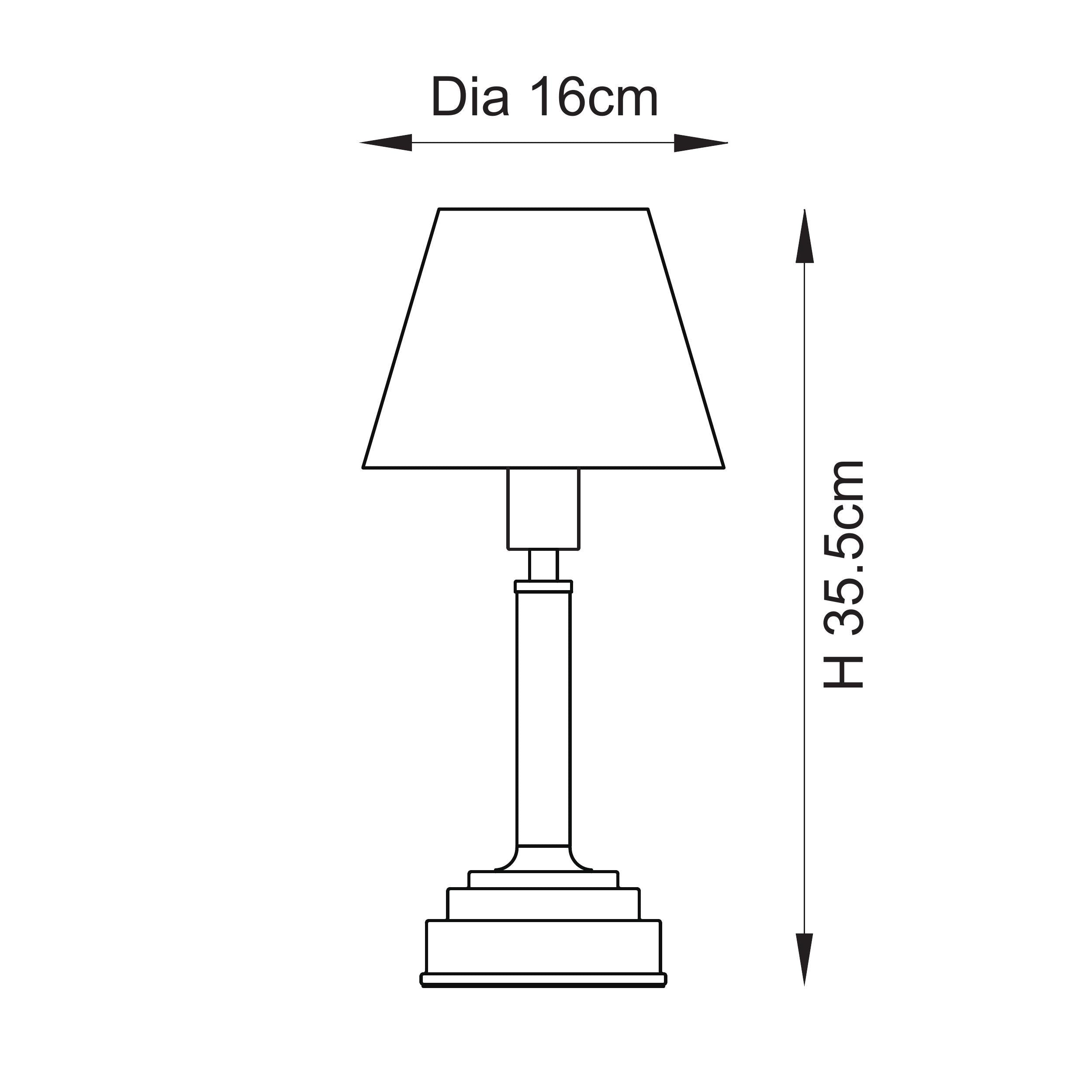 Endon Upton Rechargeable Table Lamp & Ivy 16cm Vintage White Shade
