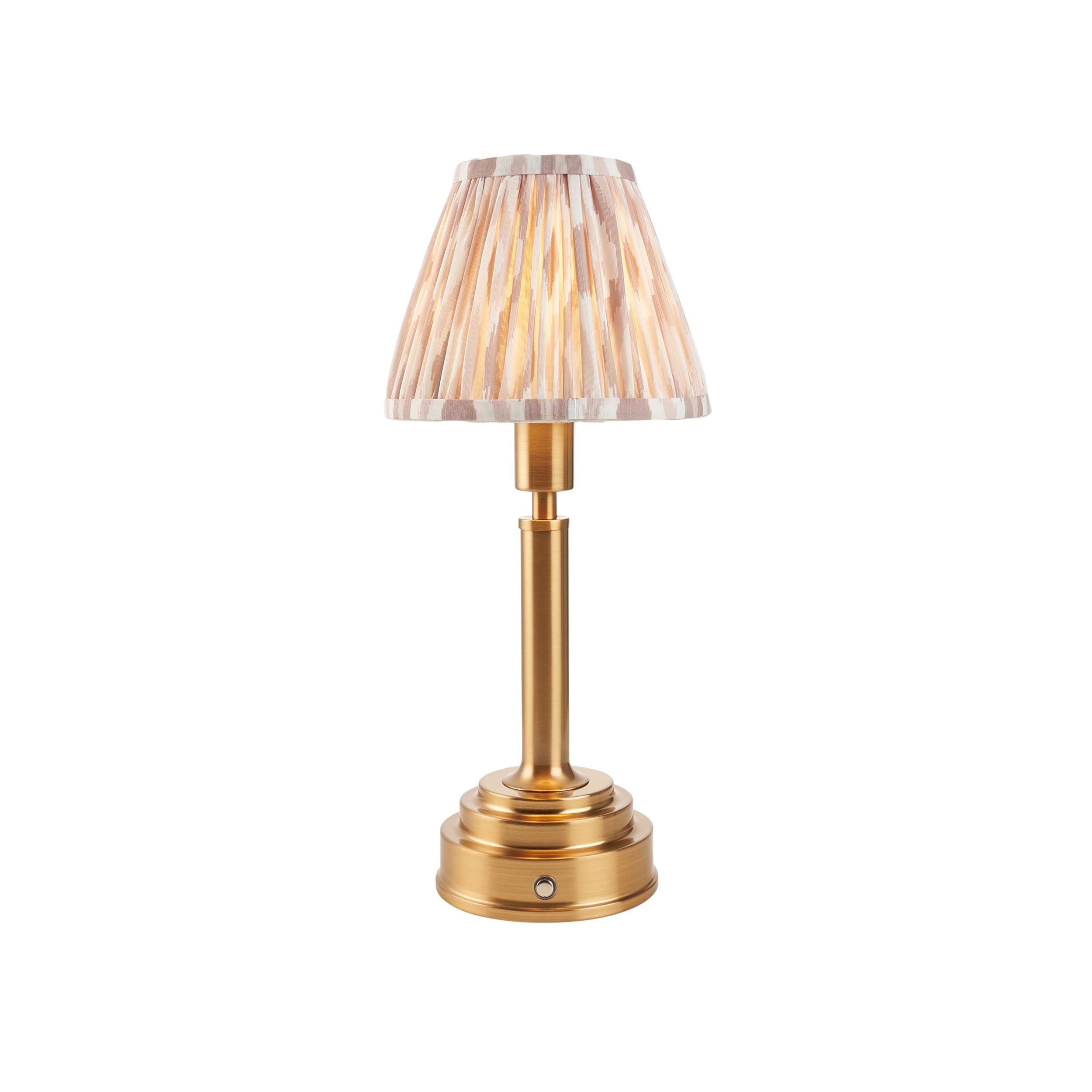 Endon Upton Rechargeable Table Lamp & Ikat 16cm Neutral Shade