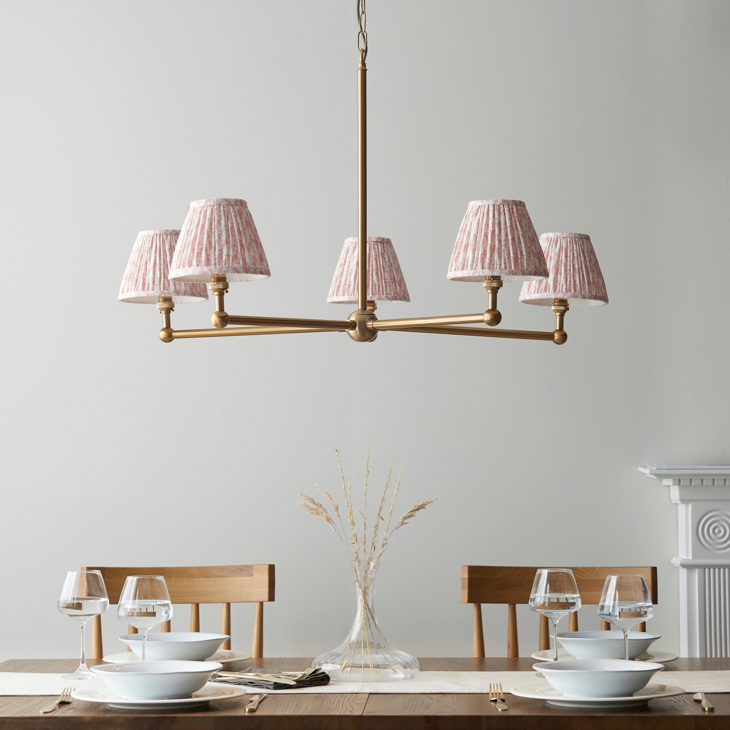 Endon Santiago Pendant & Leaf 16cm Peachy Keen Shade