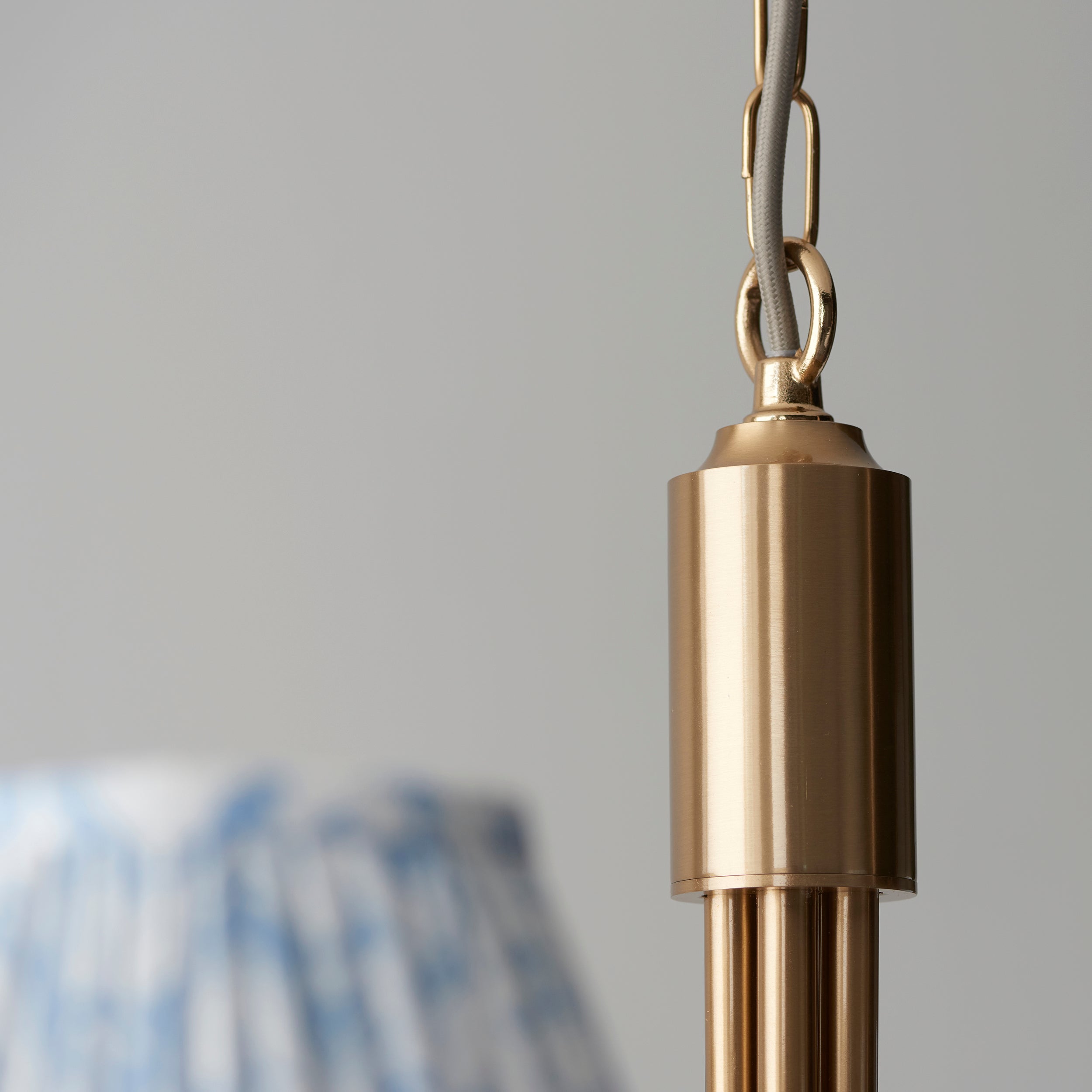 Endon Santiago Pendant & Leaf 16cm Shell Bay Blue Shade