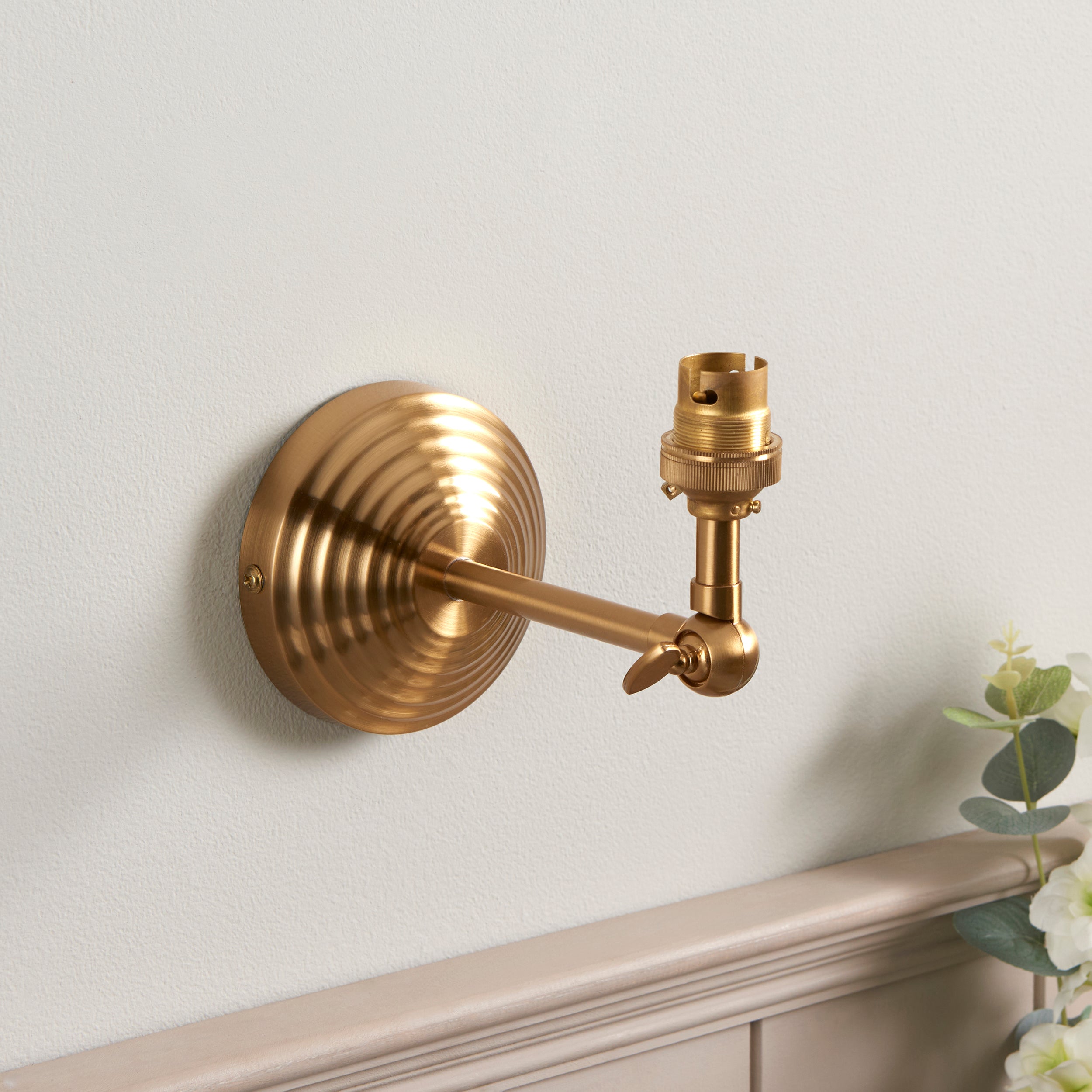 Endon Obelisk Wing Single Light Wall - Brushed Aged Brass Plate