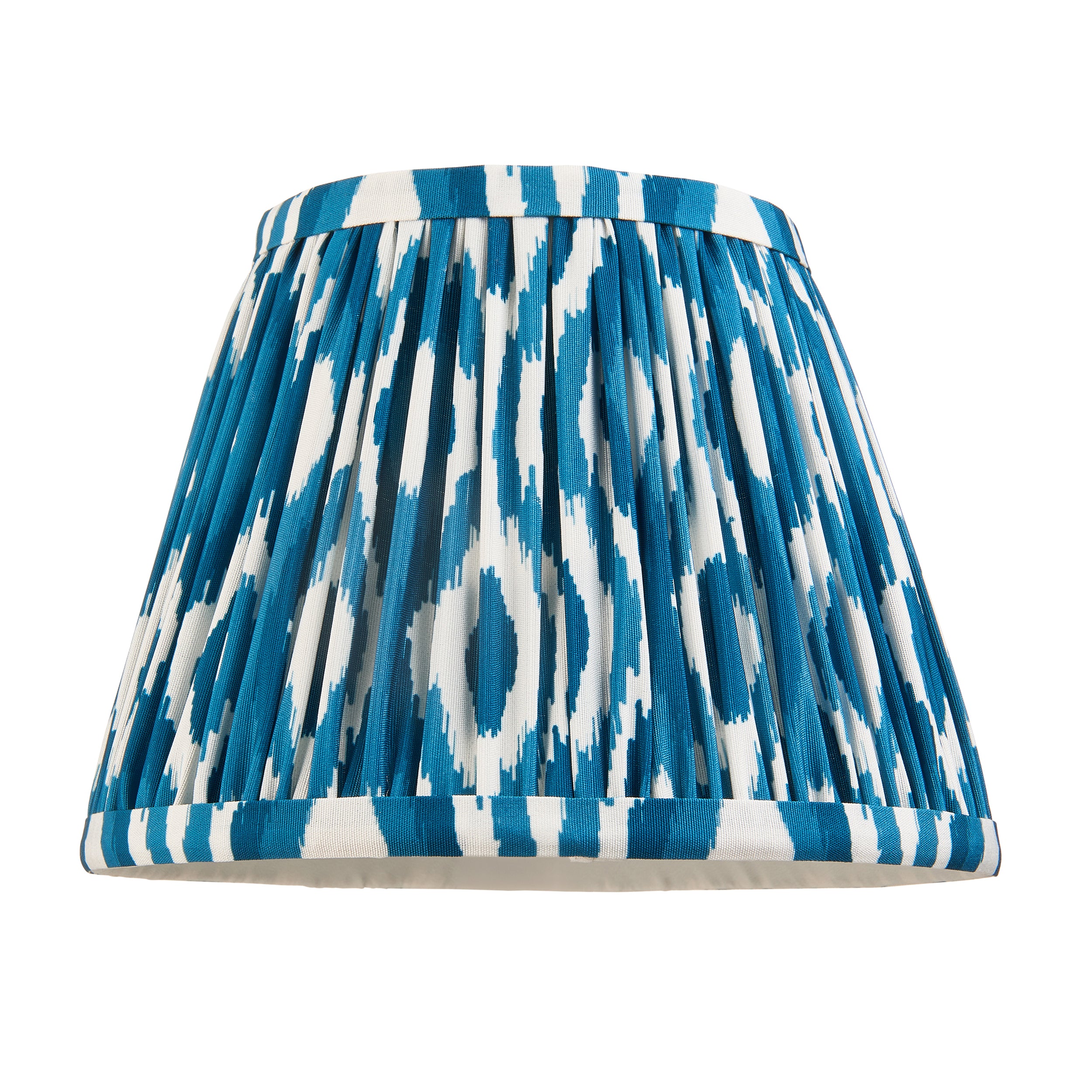 Endon Bibury Satin Marlin Blue Table Lamp & Ikat 20cm Marlin Blue Shade