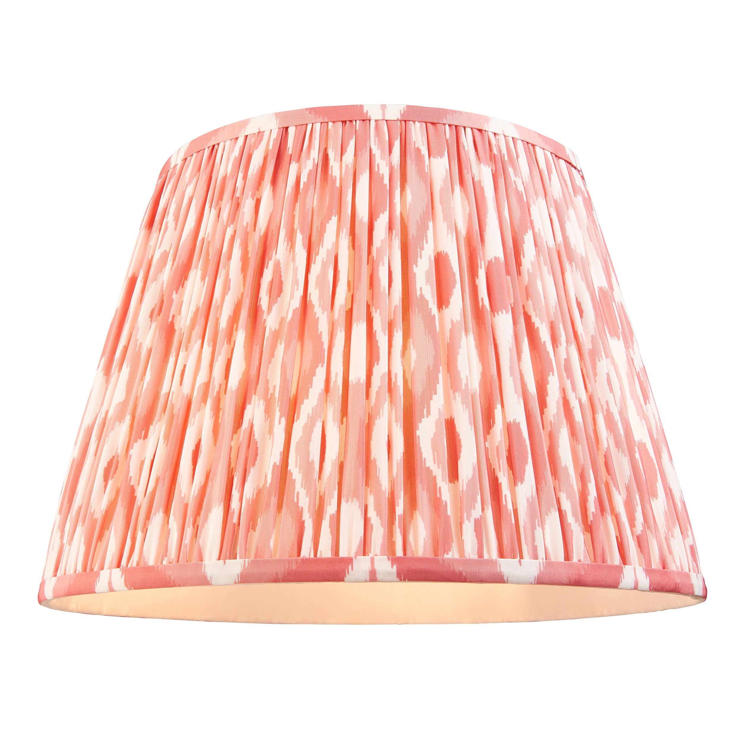 Endon Eltham Muted Green Braided Cable Pendant & Ikat 40cm Coral Pink Shade