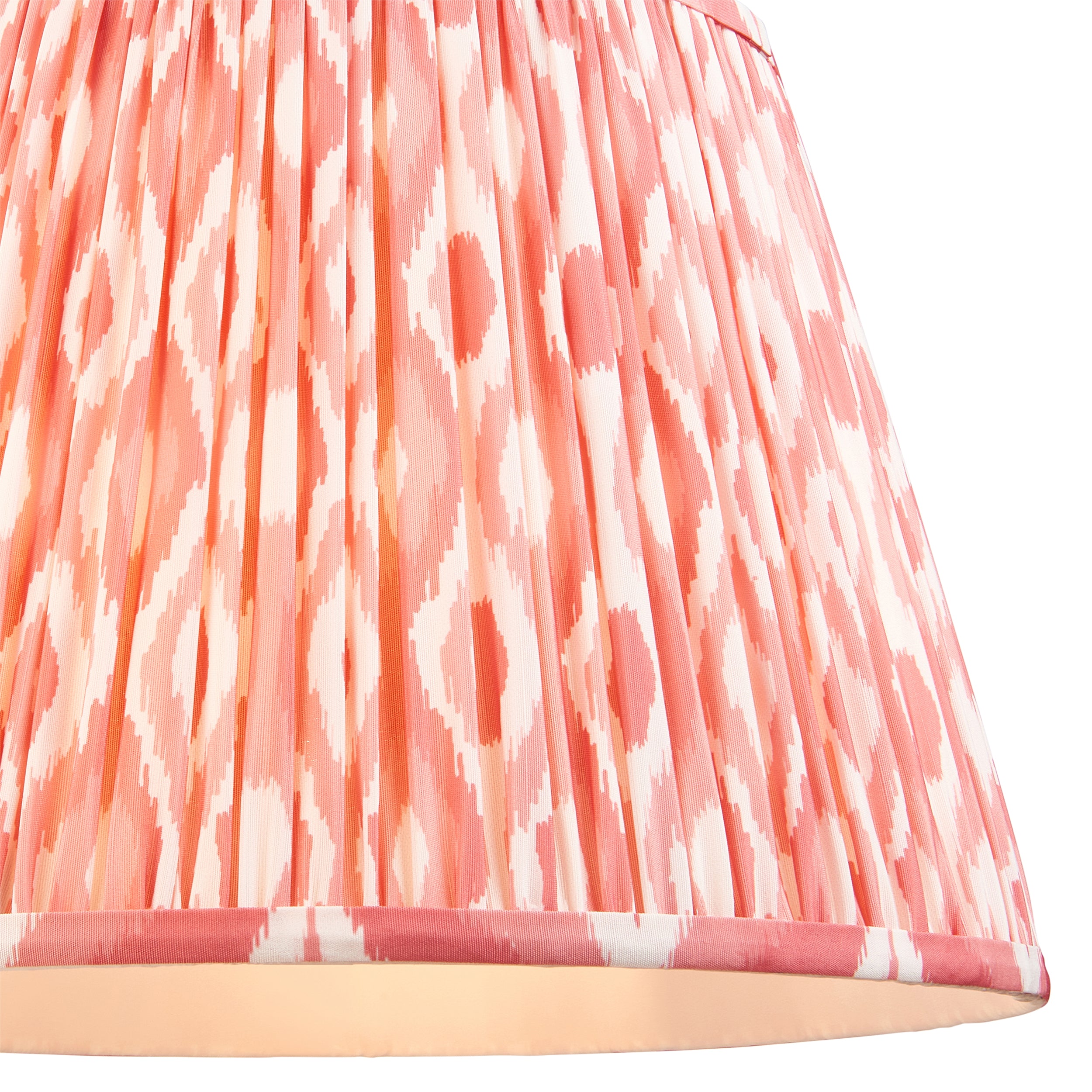 Endon Eltham Subtle Blue Braided Cable Pendant & Ikat 40cm Coral Pink Shade