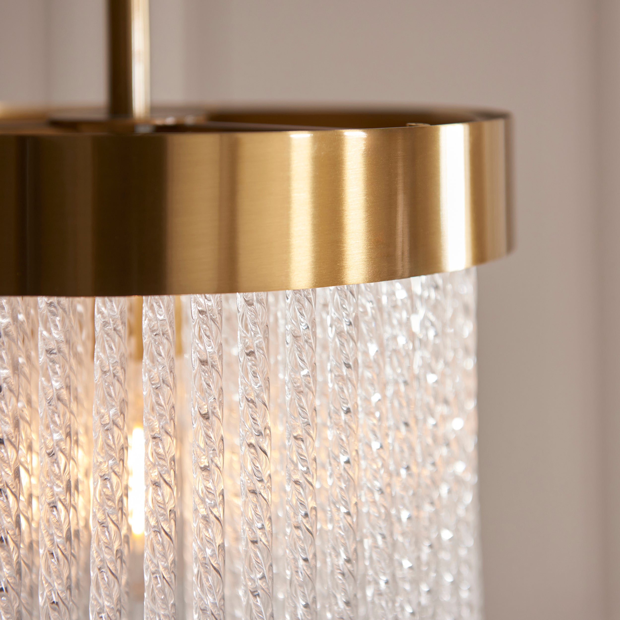 Endon Anistoria Pendant - Brushed Aged Brass Plate & Clear Glass