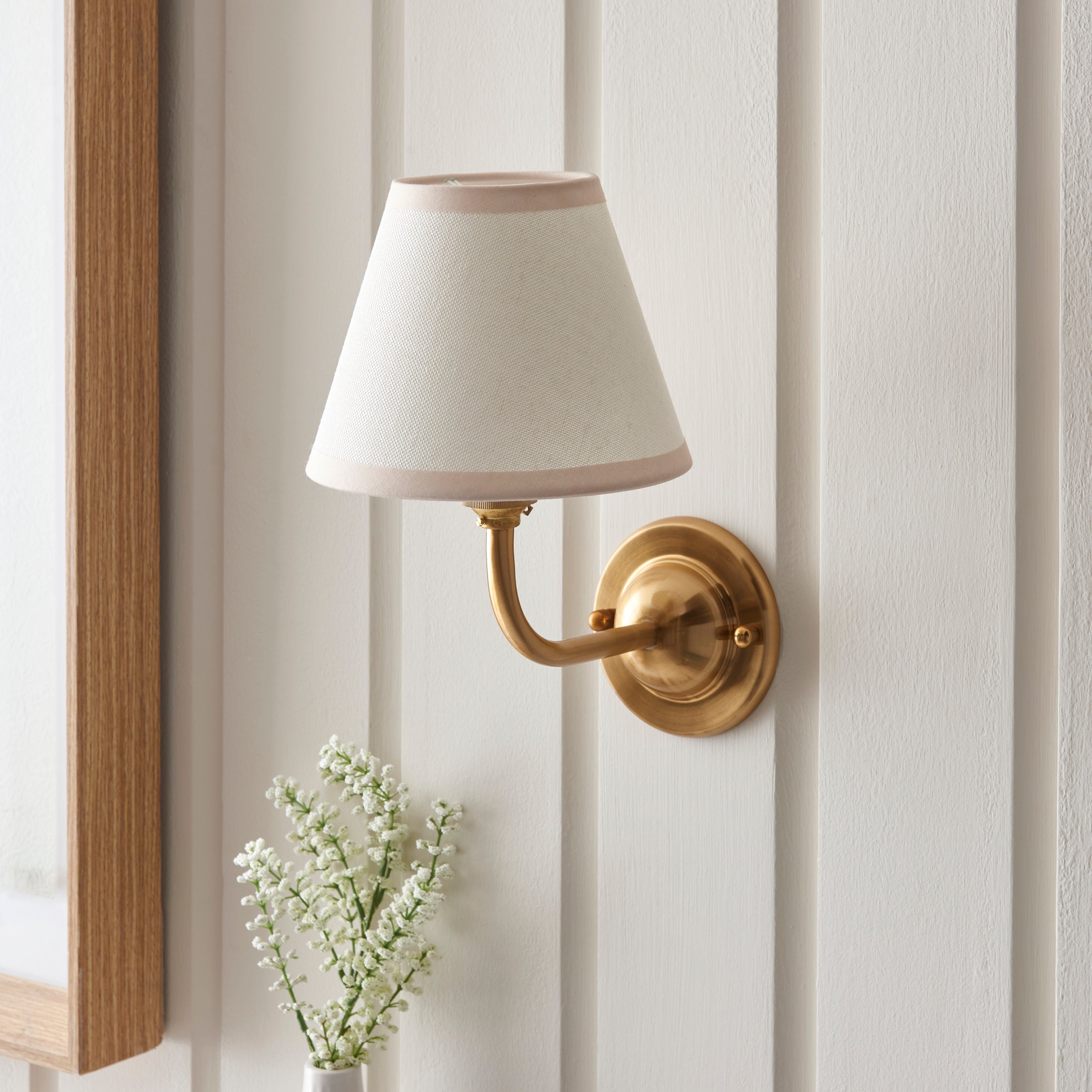 Endon Dome Arc Wall Light & Ivy 16cm Vintage White Shade