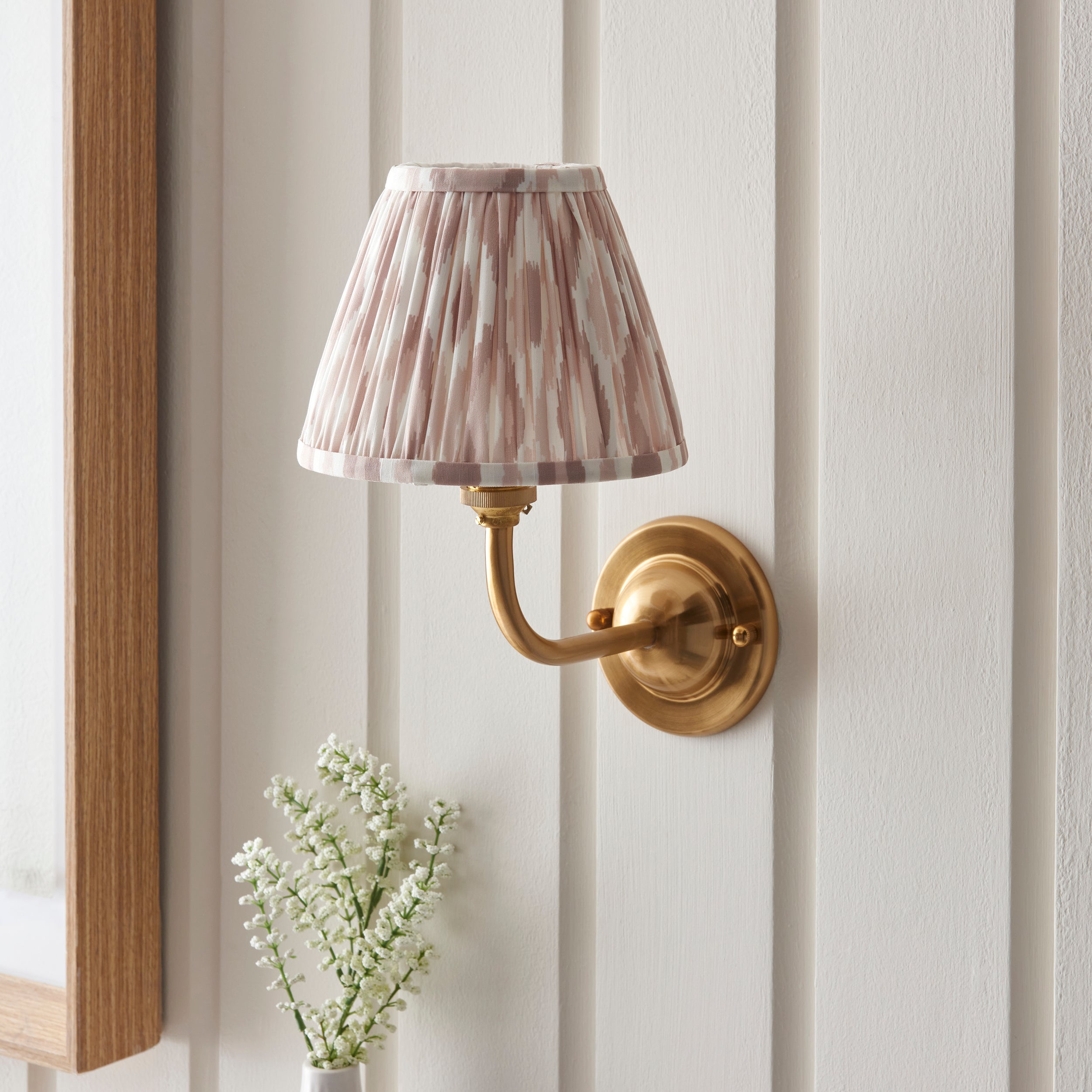 Endon Dome Arc Wall Light & Ikat 16cm Neutral Shade