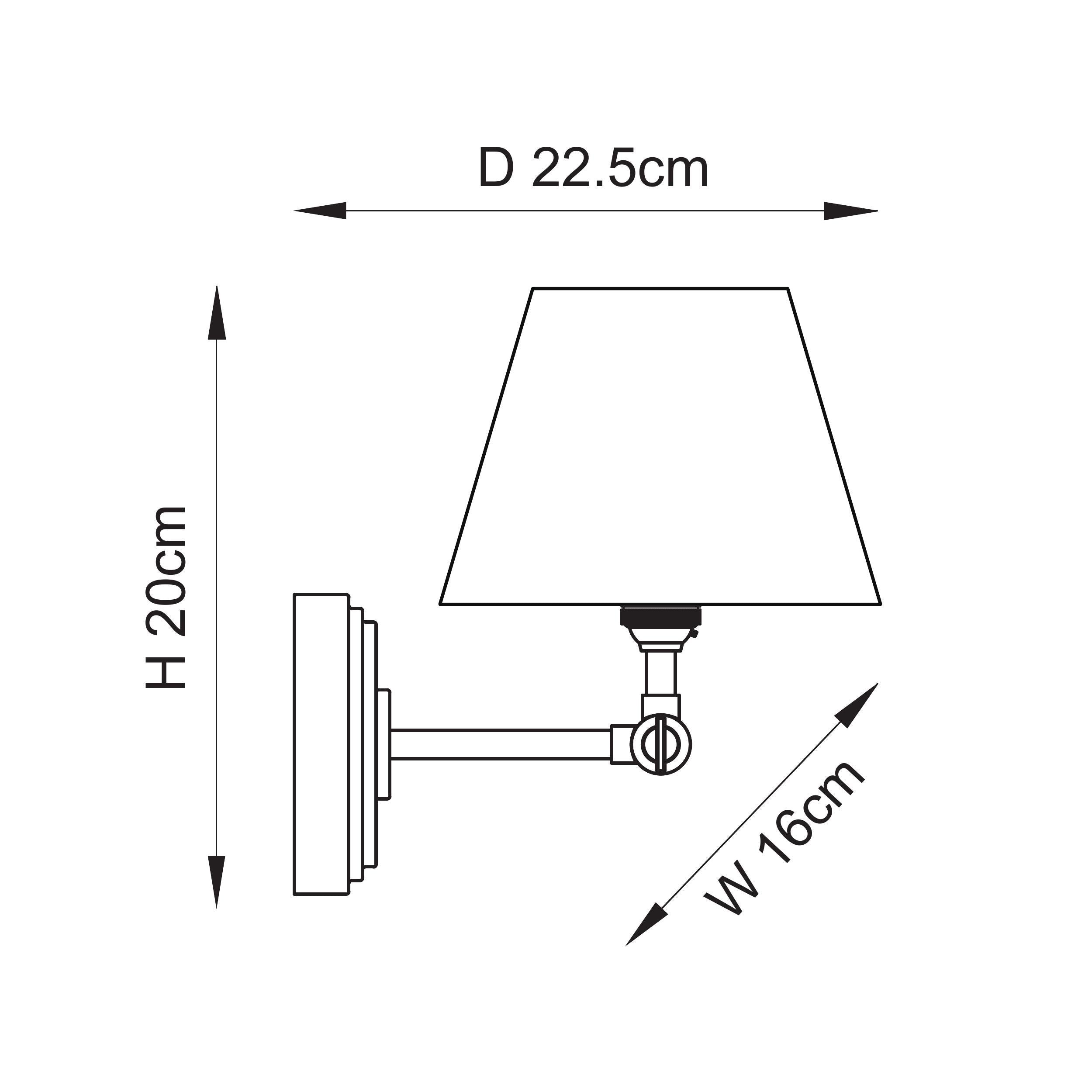 Endon Step Wing Wall Light & Ripple 16cm Pearl Grey Shade
