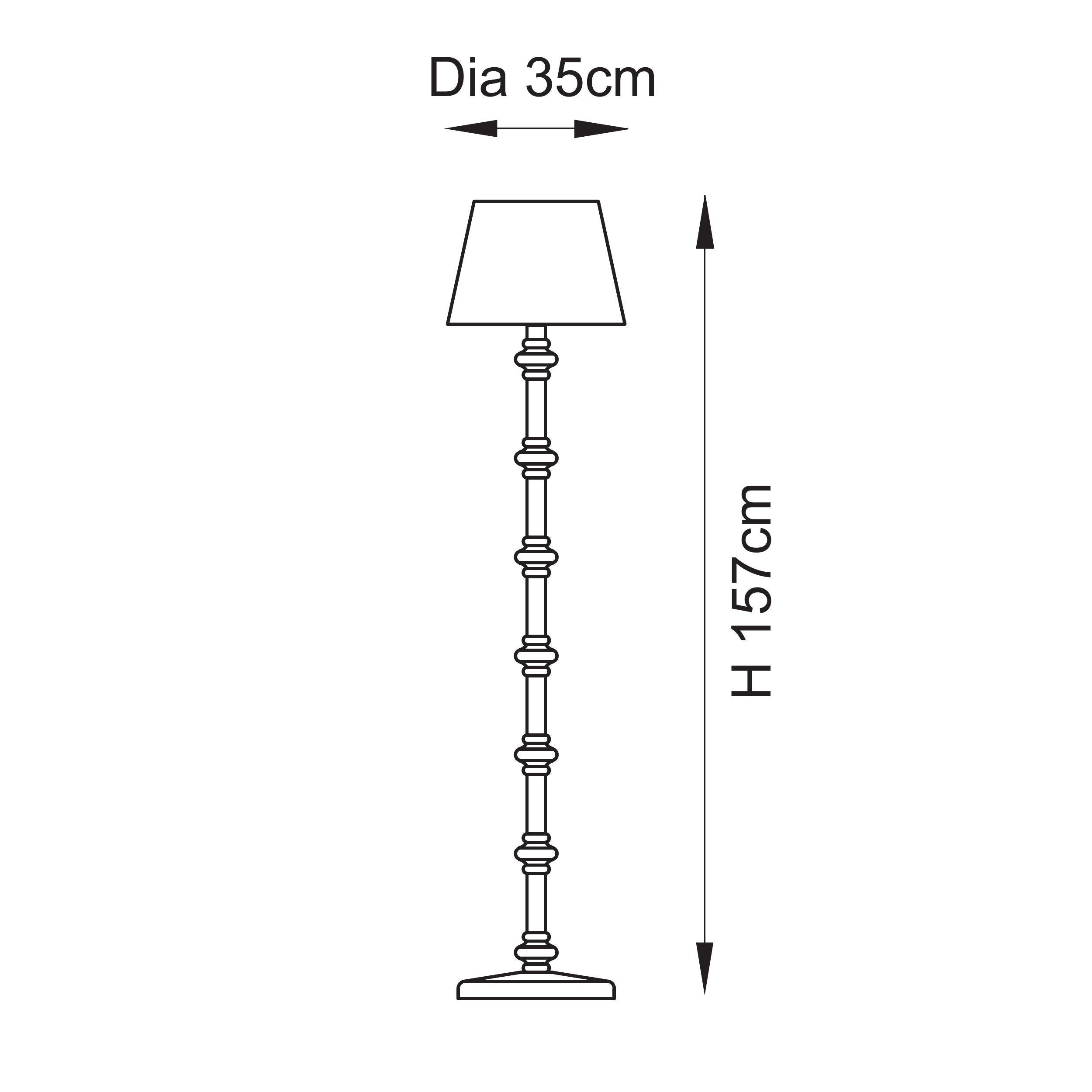 Endon Carnaby Satin Marlin Blue Floor Lamp & Ikat 35cm Neutral Shade