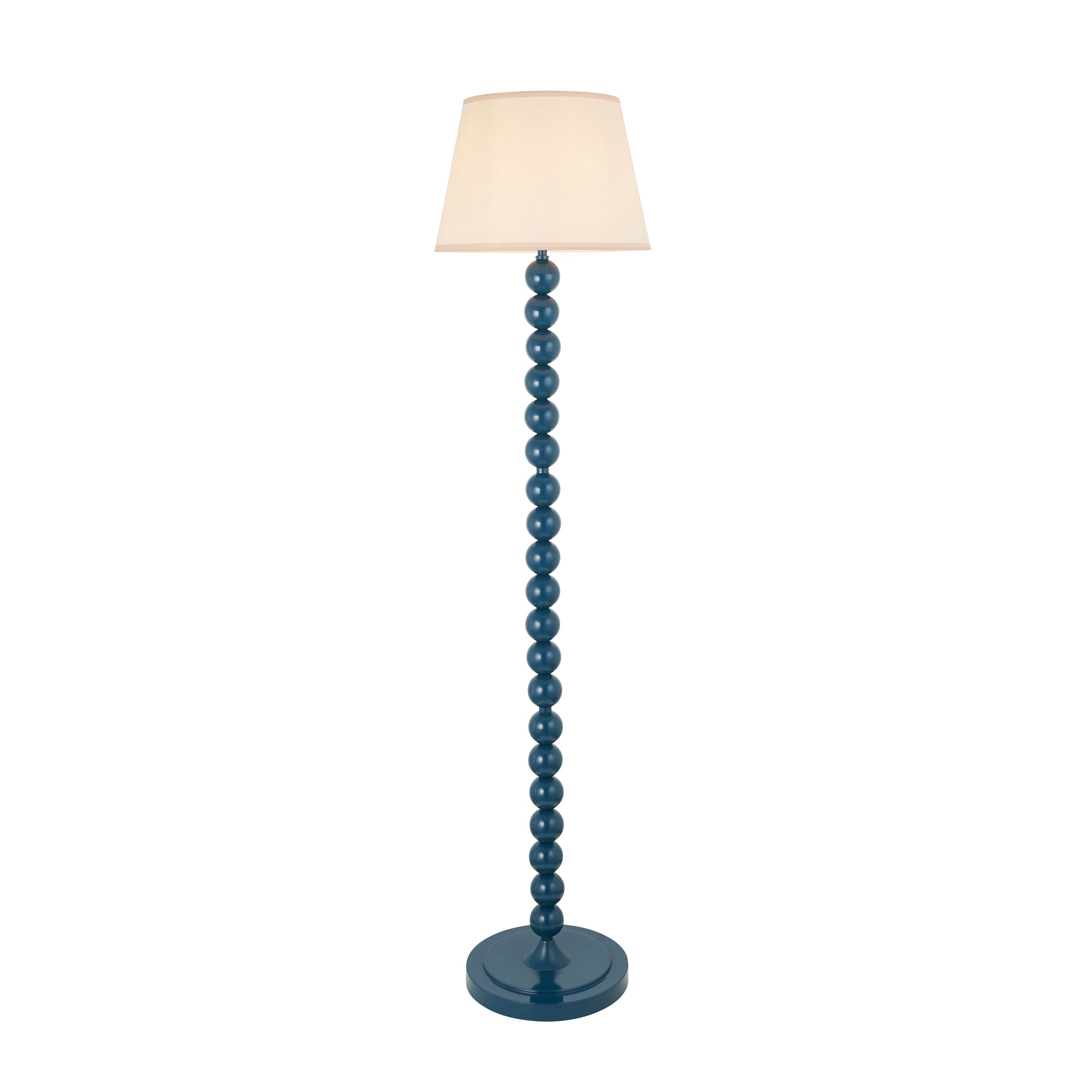 Endon Higgledy Gloss Marlin Blue Floor Lamp & Ivy 35cm Vintage White Shade