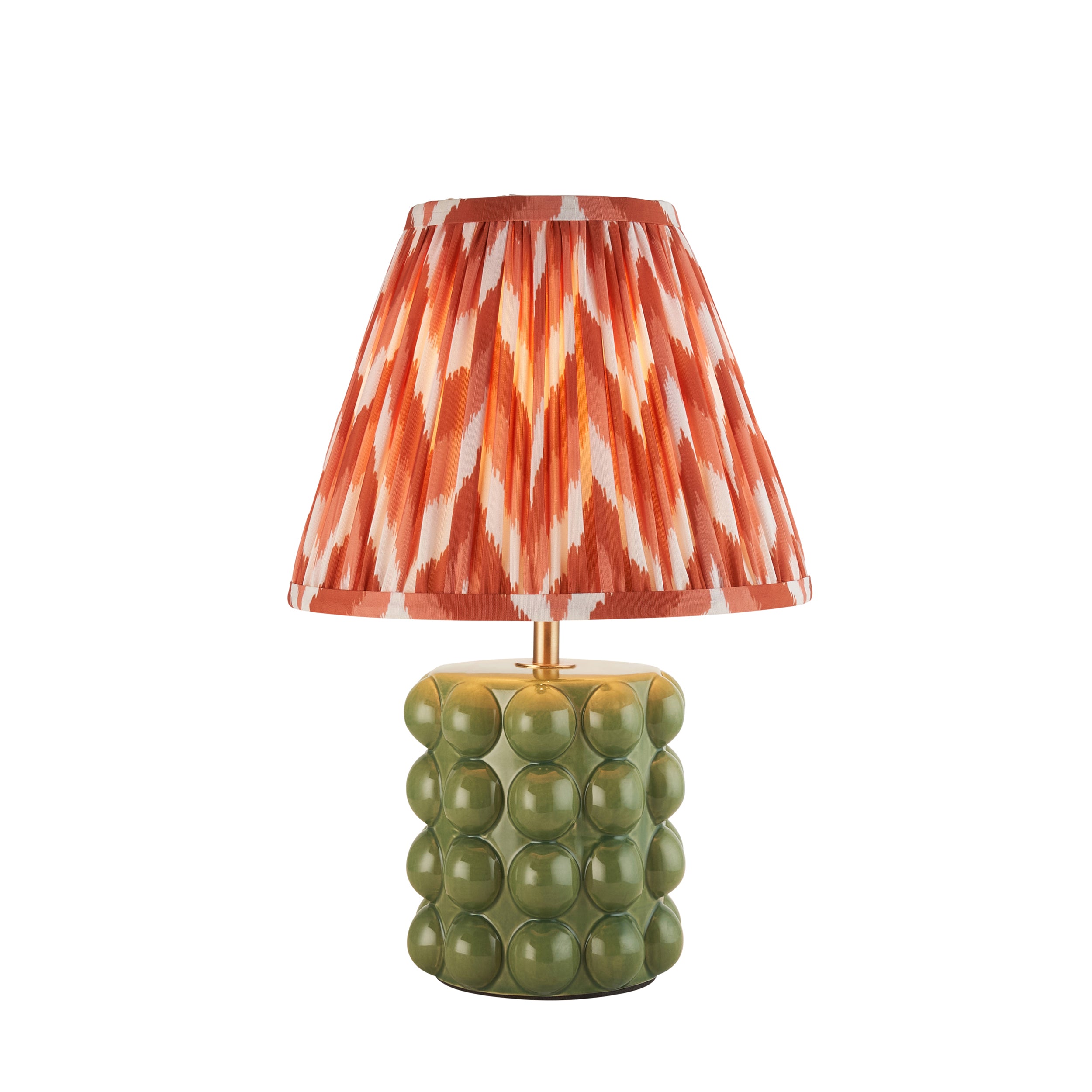 Endon Bobble Table Lamp & Zigzag 25cm Apricot Orange Shade