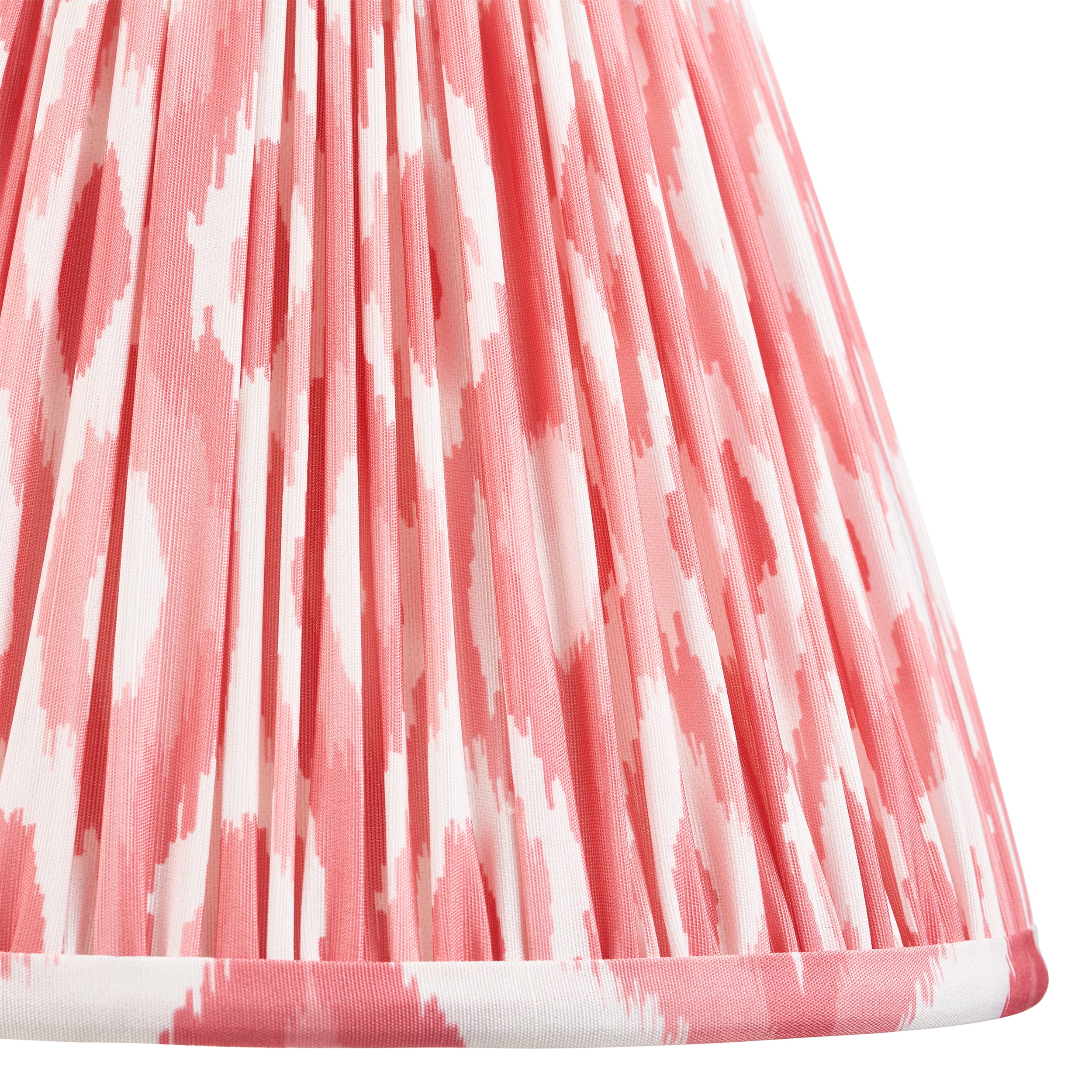 Endon Myrtle Gloss Pink Clay Table Lamp & Ikat 25cm Coral Pink Shade