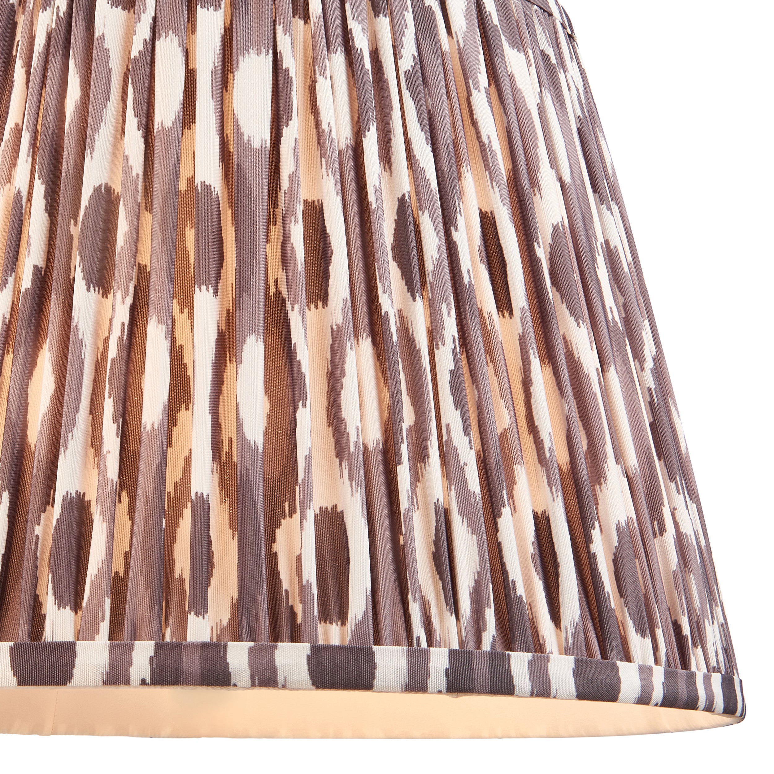 Endon Layered Leaf Ivory Crackle Glaze Ceramic Table Lamp & Ikat 35cm Pearl Grey Shade