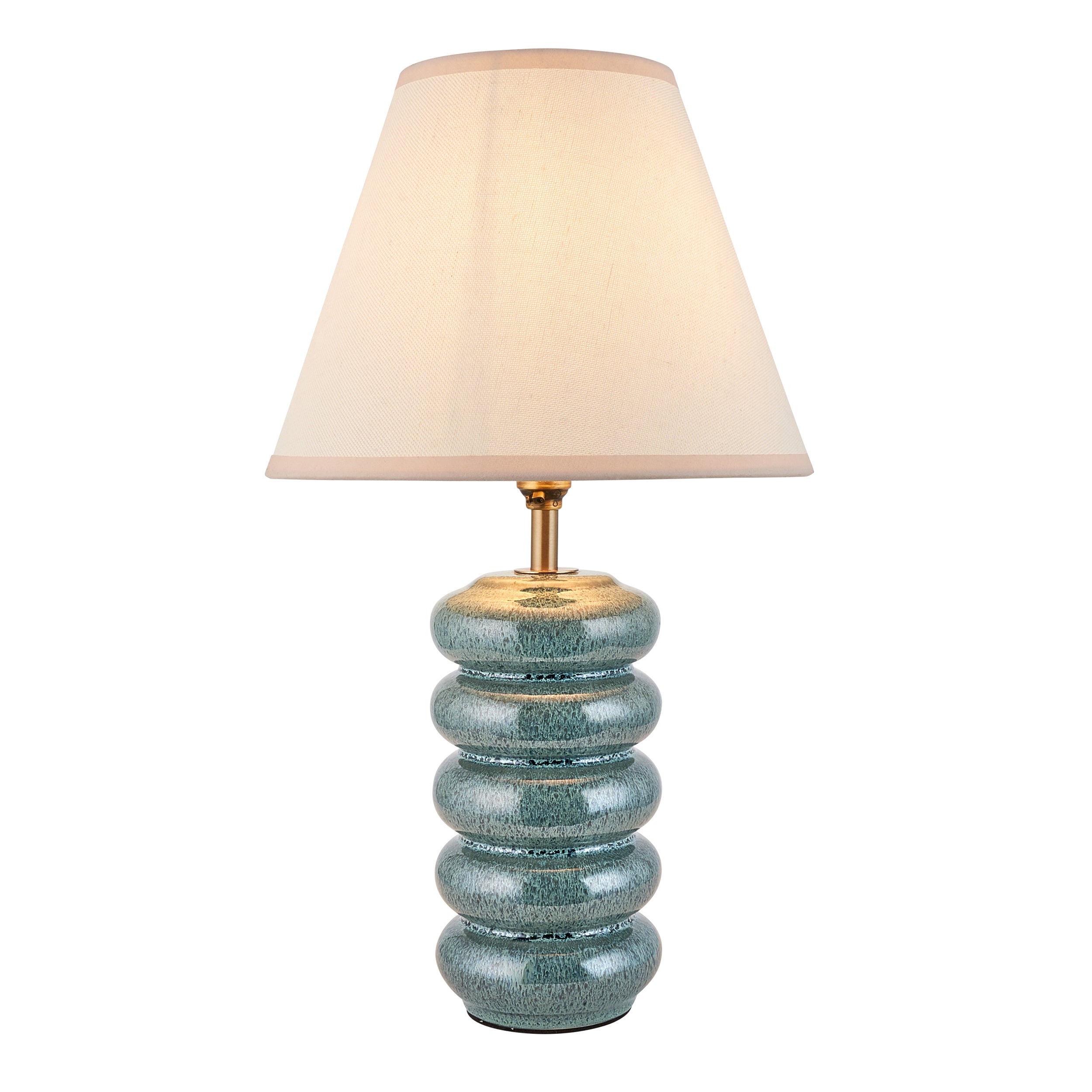 Endon Squash Table Lamp & Ivy 25cm Vintage White Shade