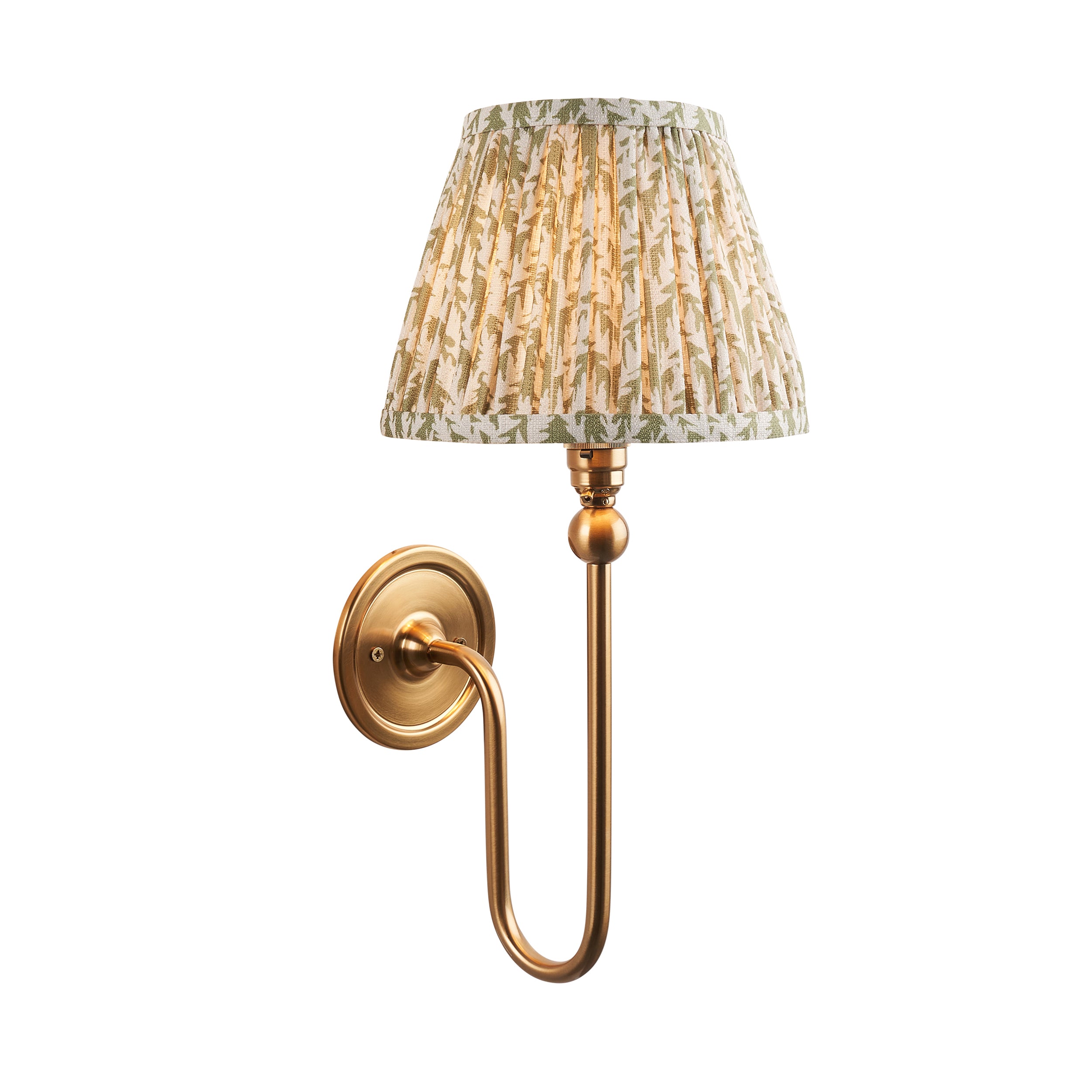 Endon Santiago Wall Light & Leaf 20cm Herb Garden Green Shade