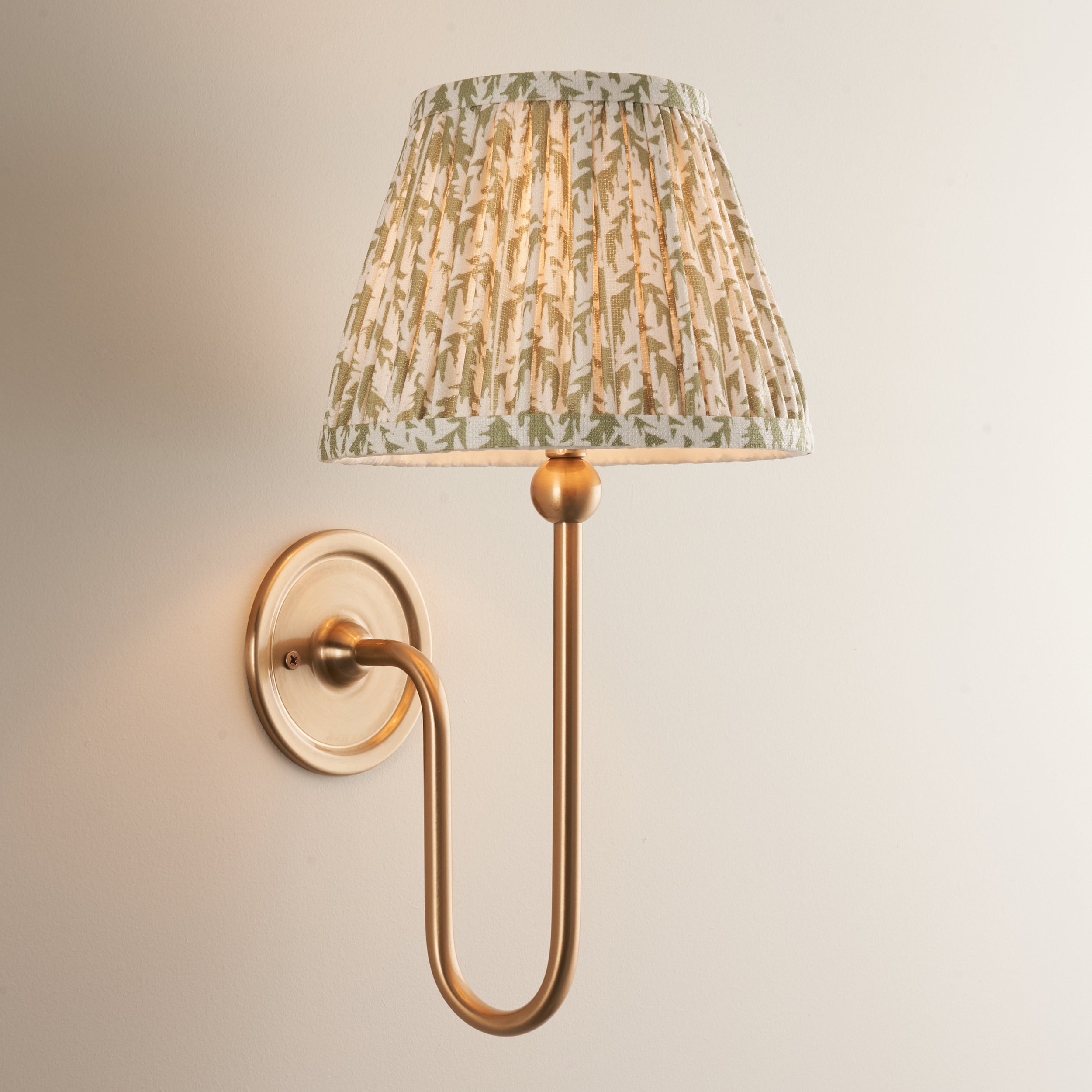 Endon Santiago Wall Light & Leaf 20cm Herb Garden Green Shade