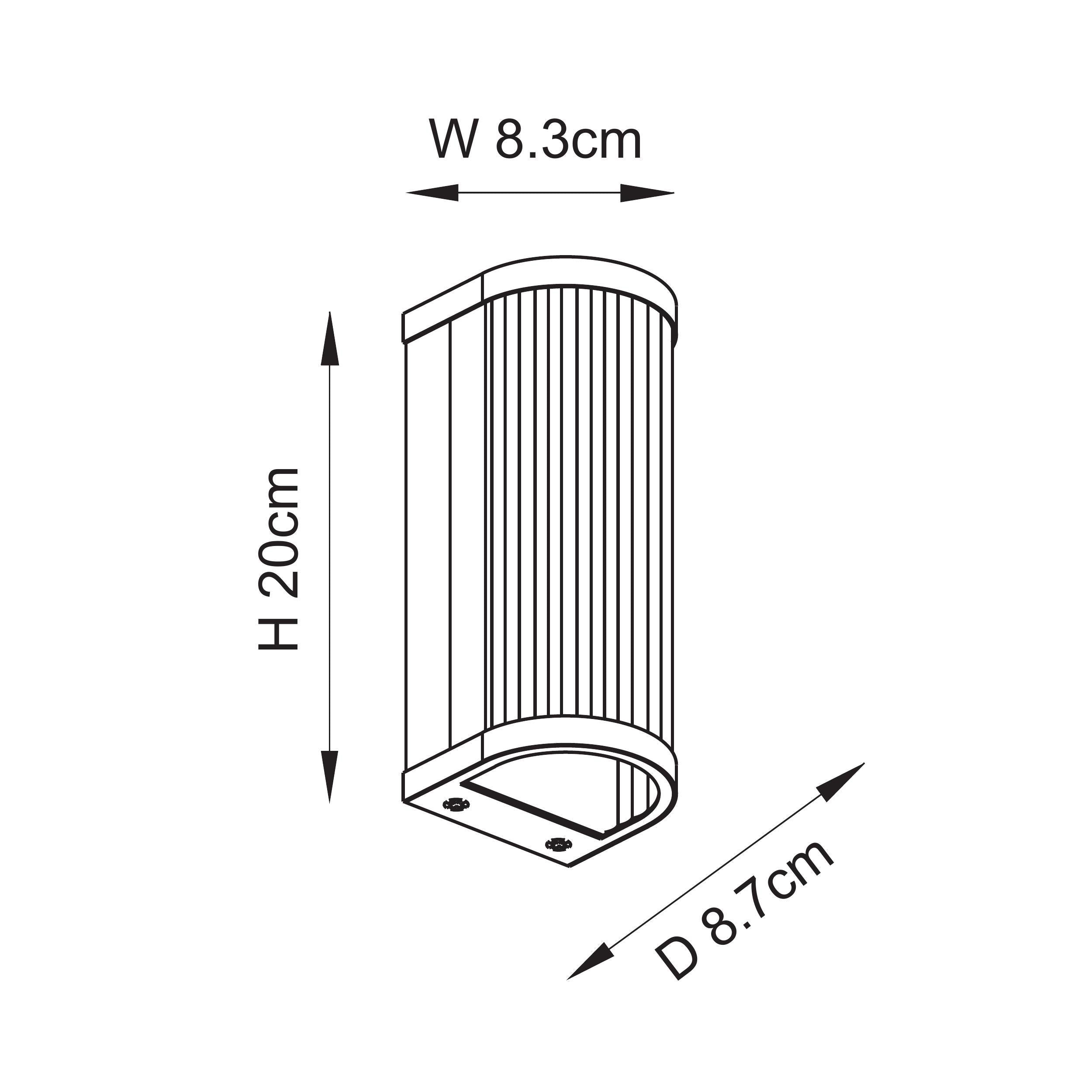 Endon Ridgeton Wall Light - Antique Brass Plate & Clear Ribbed Glass