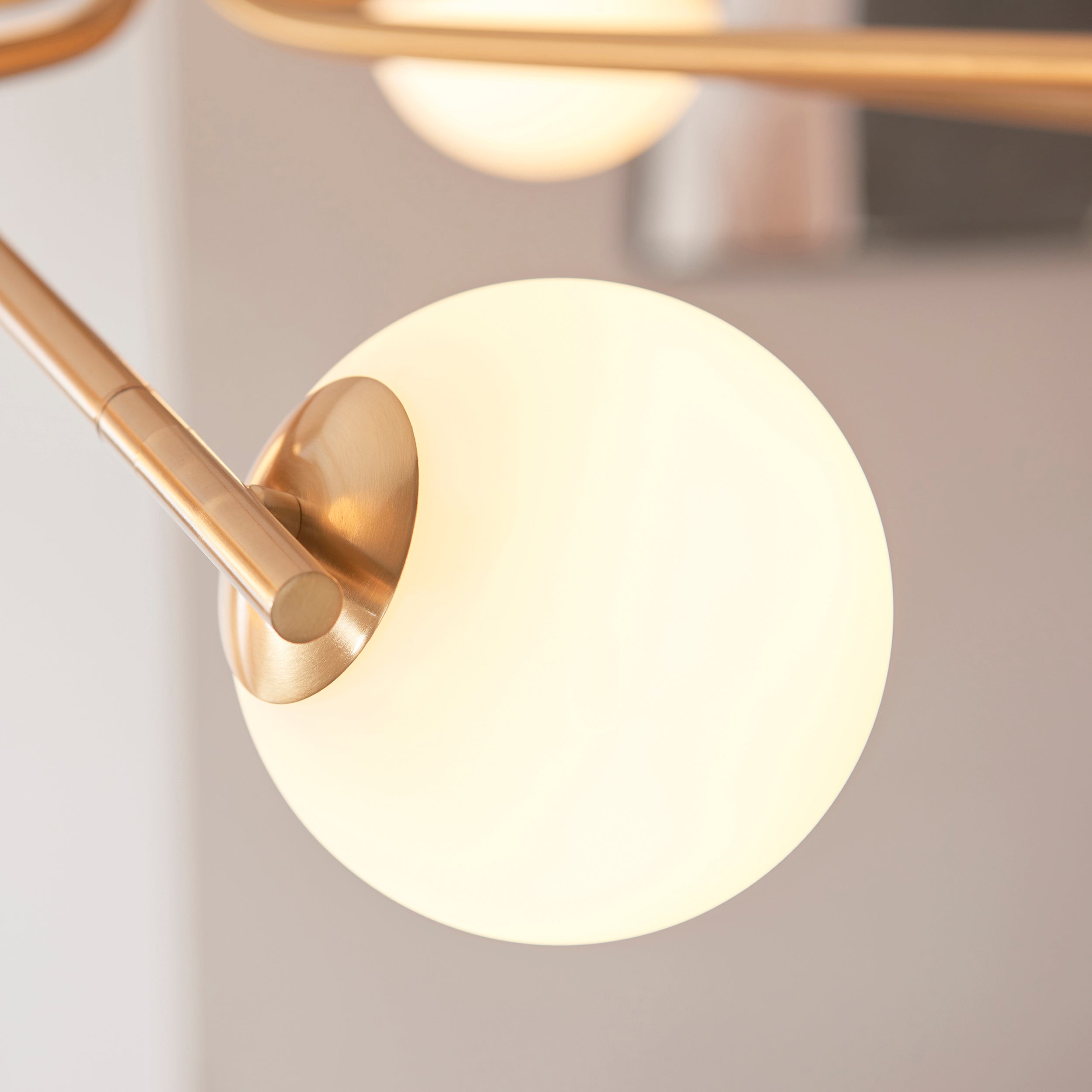 Endon Aaron 10 Light Pendant - Brushed Aged Brass Plate & Matt Opal Glass
