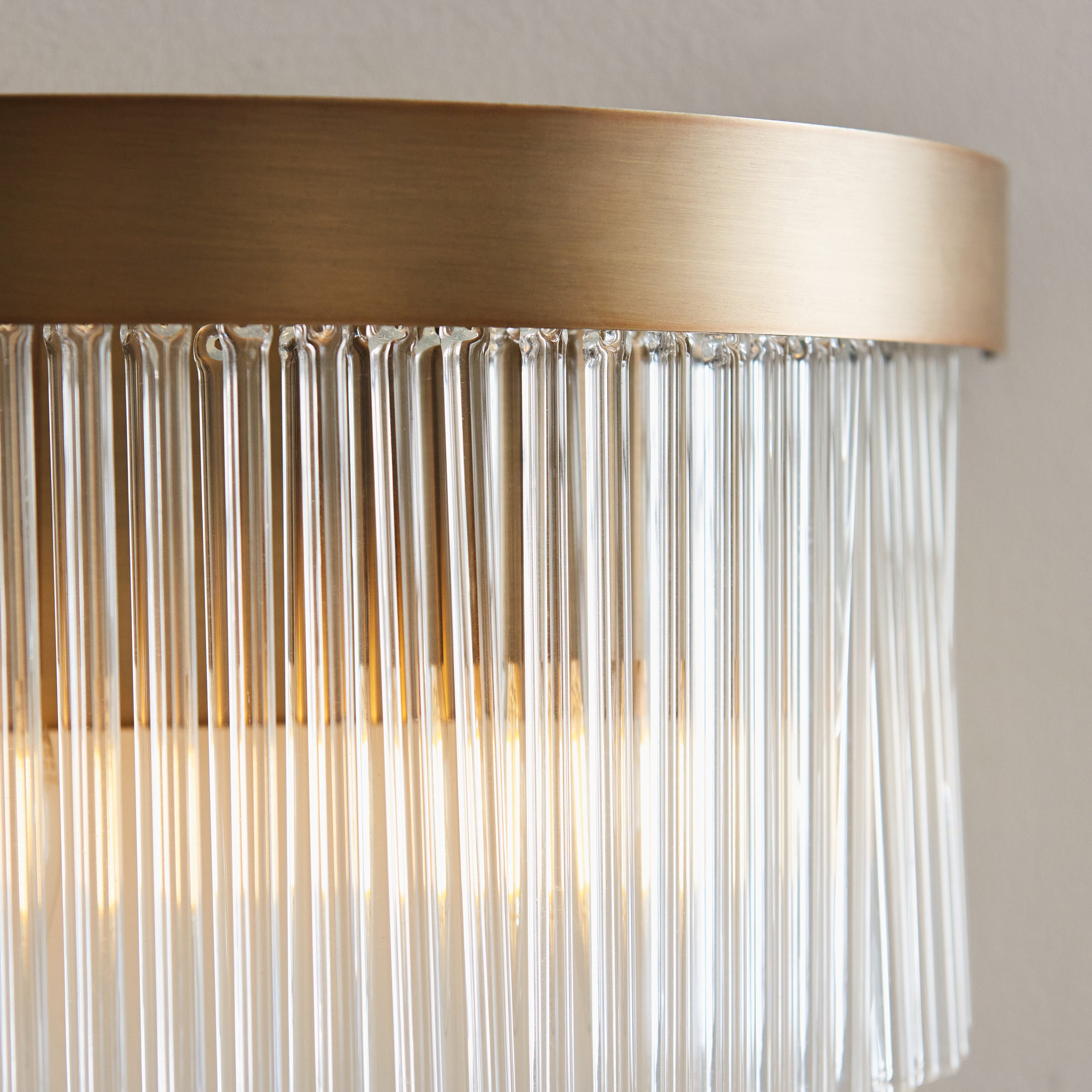 Endon Clermont 2 Light Wall Light - Warm Antique Brass Plate & Clear Glass