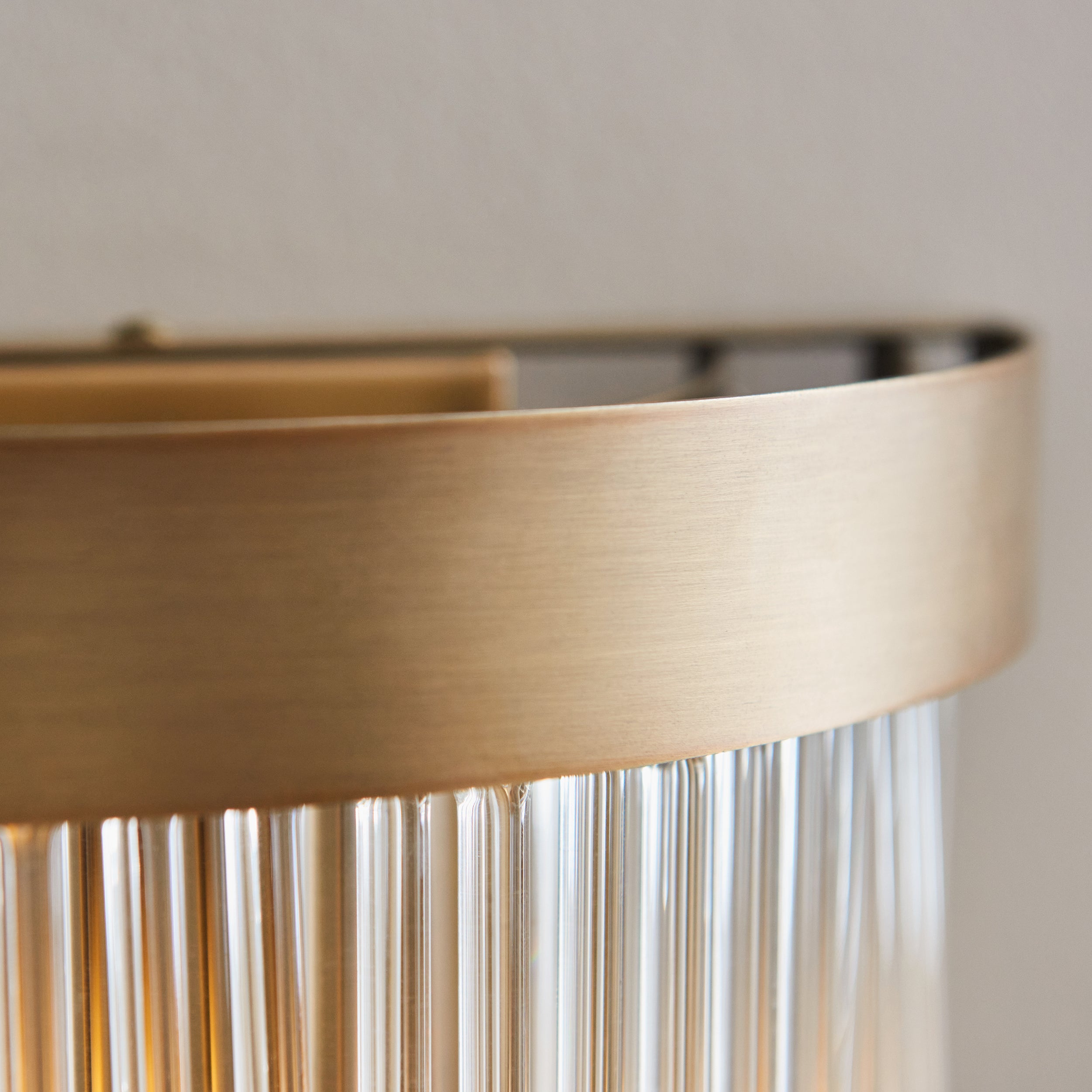 Endon Clermont 2 Light Wall Light - Warm Antique Brass Plate & Clear Glass