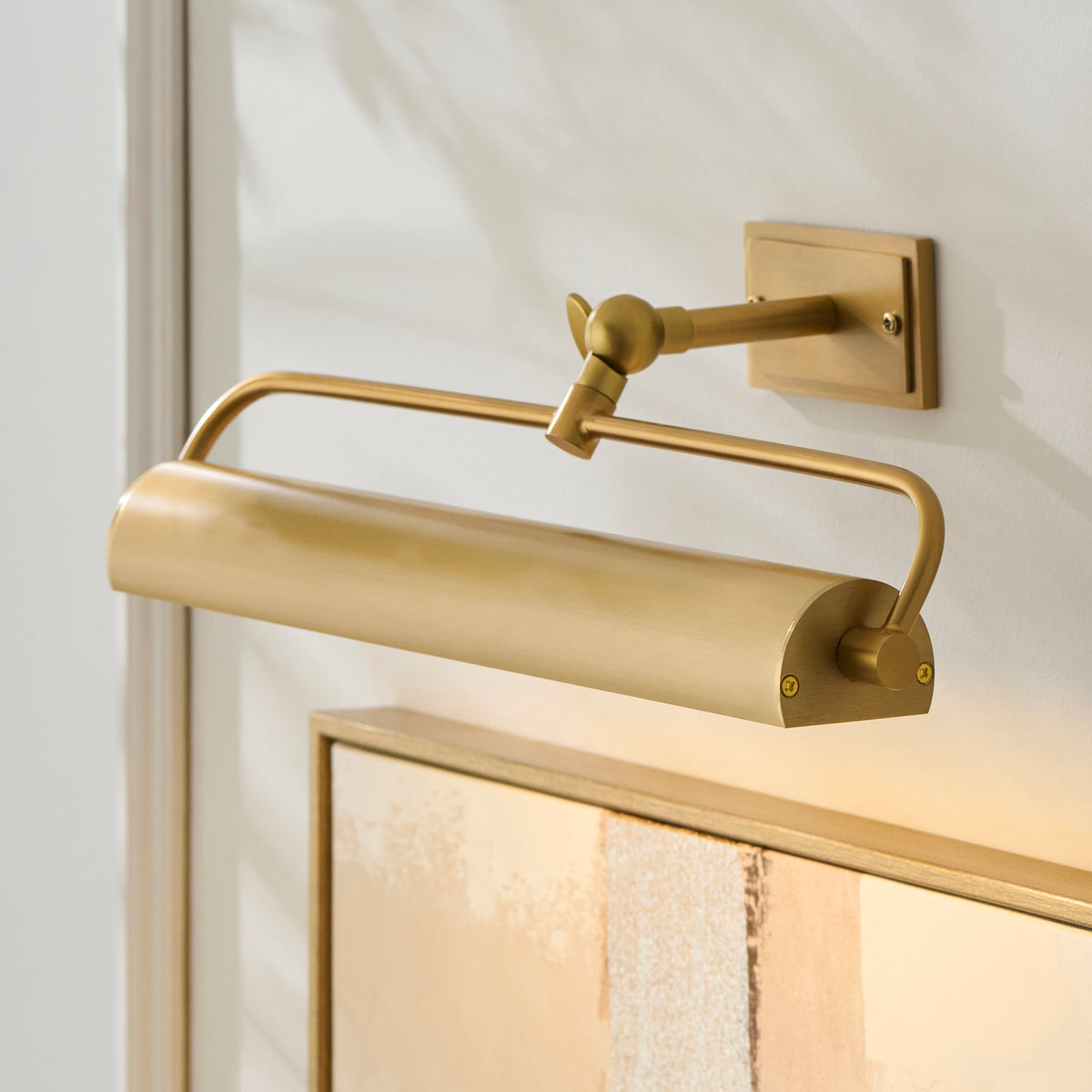 Endon Nantes Rechargeable Picture Light - Warm Brass Plate & Frosted PC