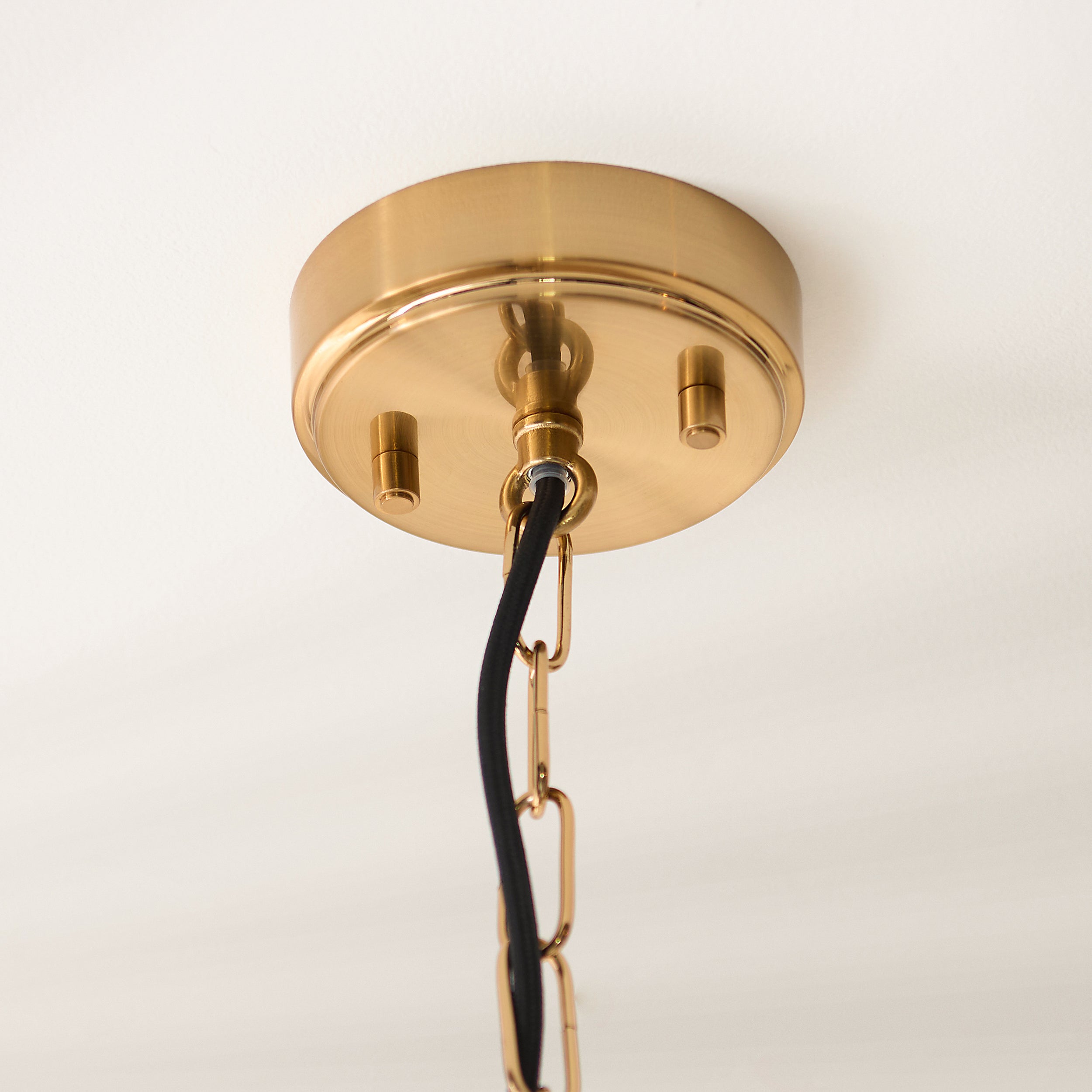 Endon Hammond Grand Pendant - Antique Solid Brass, Brushed Aged Brass Plate & Clear Glass