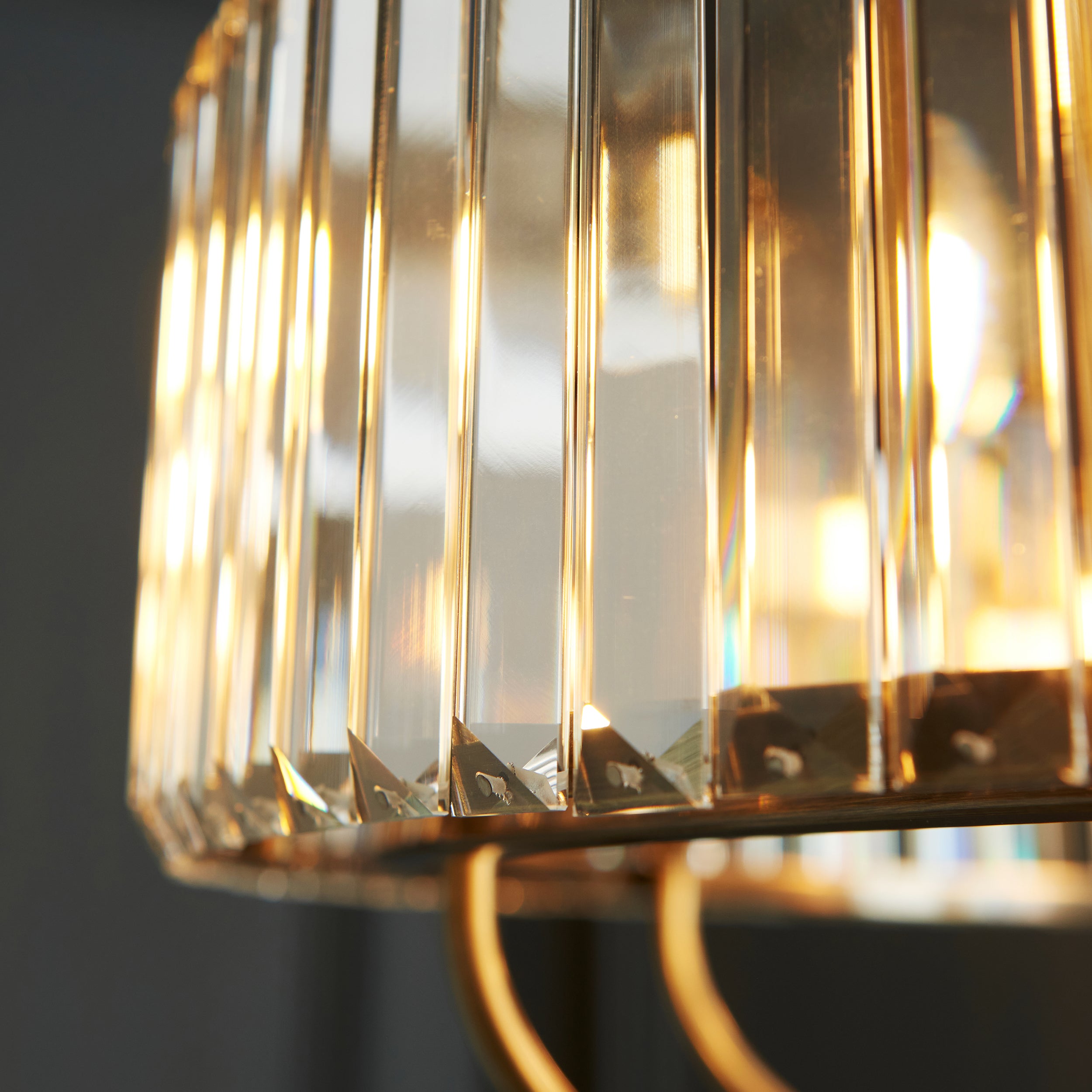 Endon Visconti 8 Light Pendant - Antique Brass Plate & Clear Glass