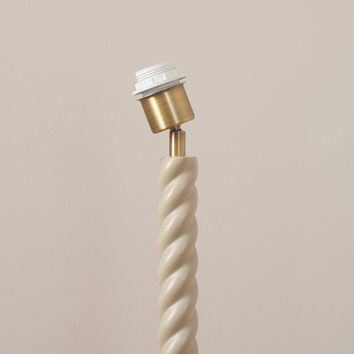 Endon Twist Floor Base - Satin Almond White Paint & Antique Brass Plate