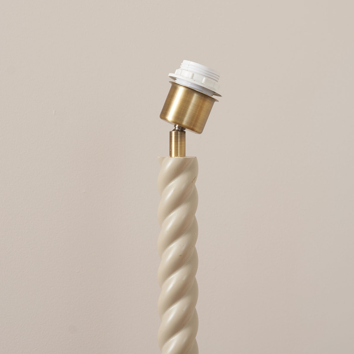 Endon Twist Floor Base - Satin Almond White Paint & Antique Brass Plate