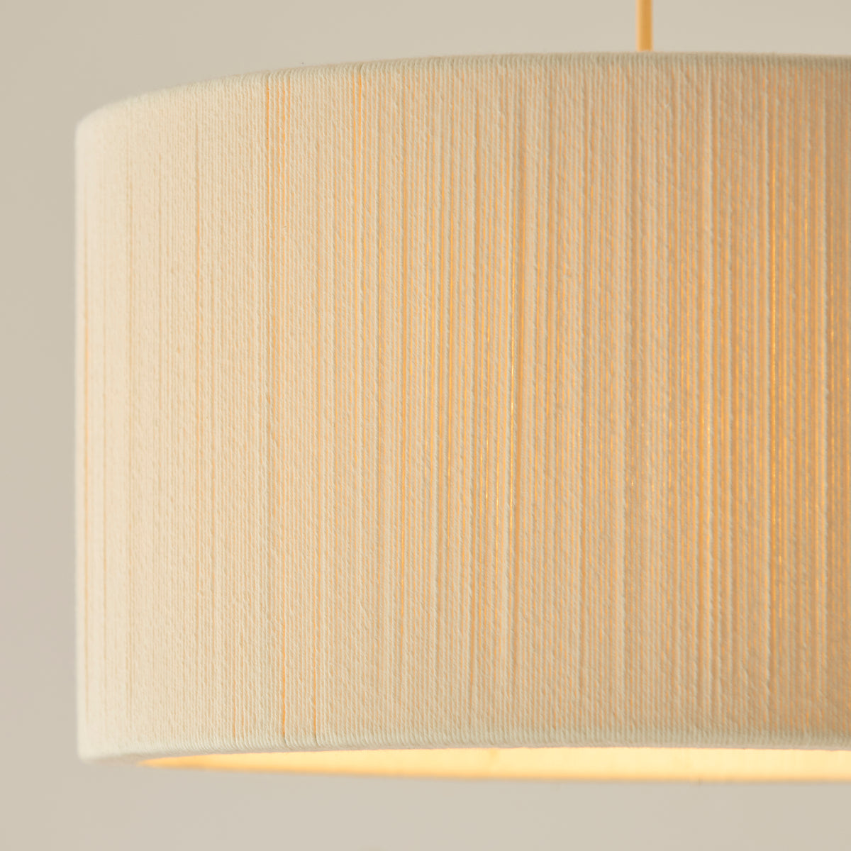 Endon Noah Pendant - Cream Cotton & Brushed Brass Plate