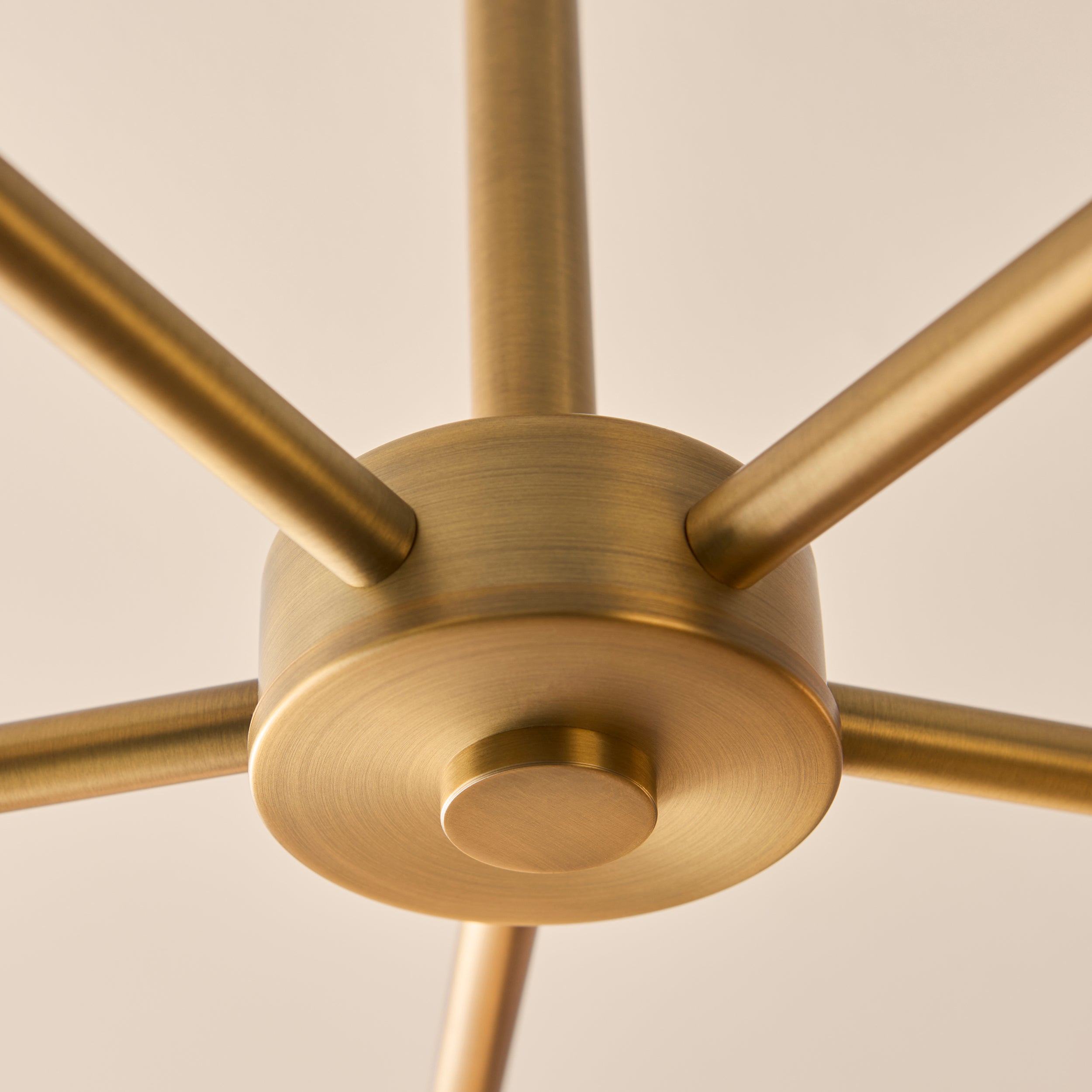 Endon Cerchio 5 Light Semi Flush Ceiling Light - Warm Antique Brass Plate, Alabaster Stone & Gloss White Glass