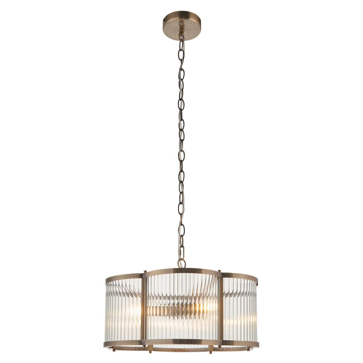 Product photograph of the Ridgeton Scallop pendant on a plain white background shown front on.