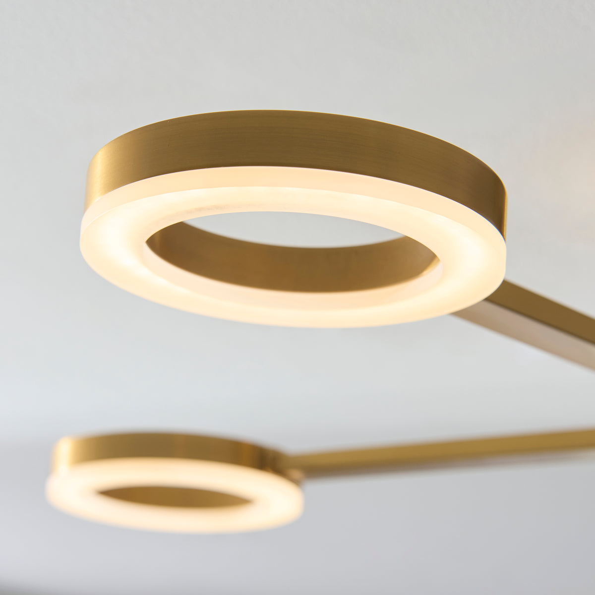 Endon Scout 5 Light Semi Flush - Warm Brass Plate & Frosted PC