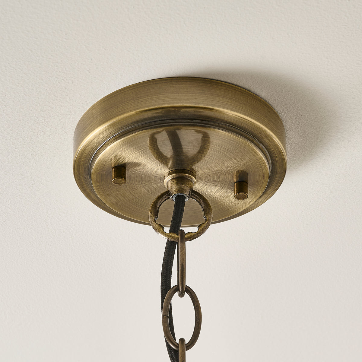 Endon Hebden Pendant - Antique Brass Plate & Clear Glass