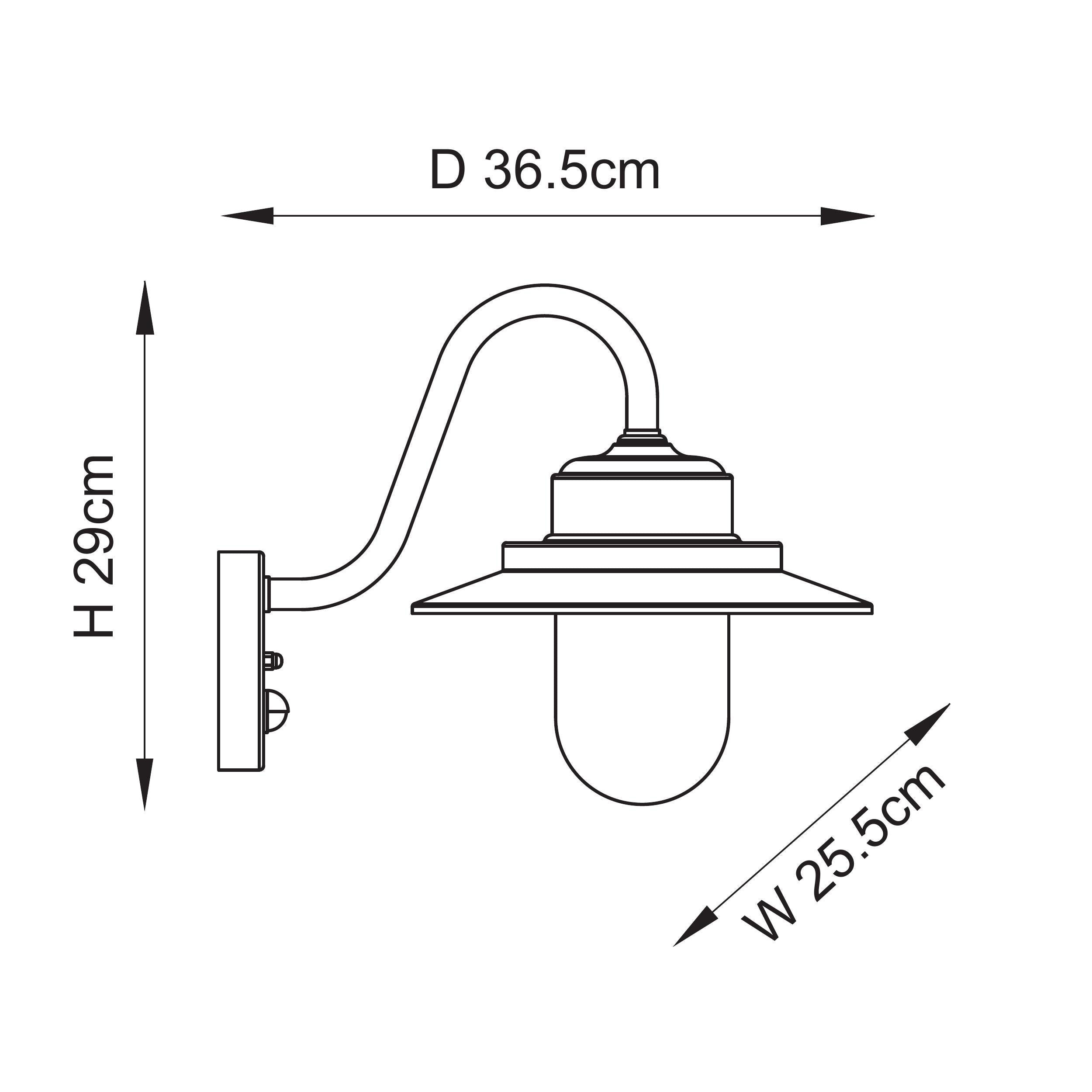 Endon Thornton Pir Wall Light - Matt Black & Clear Glass