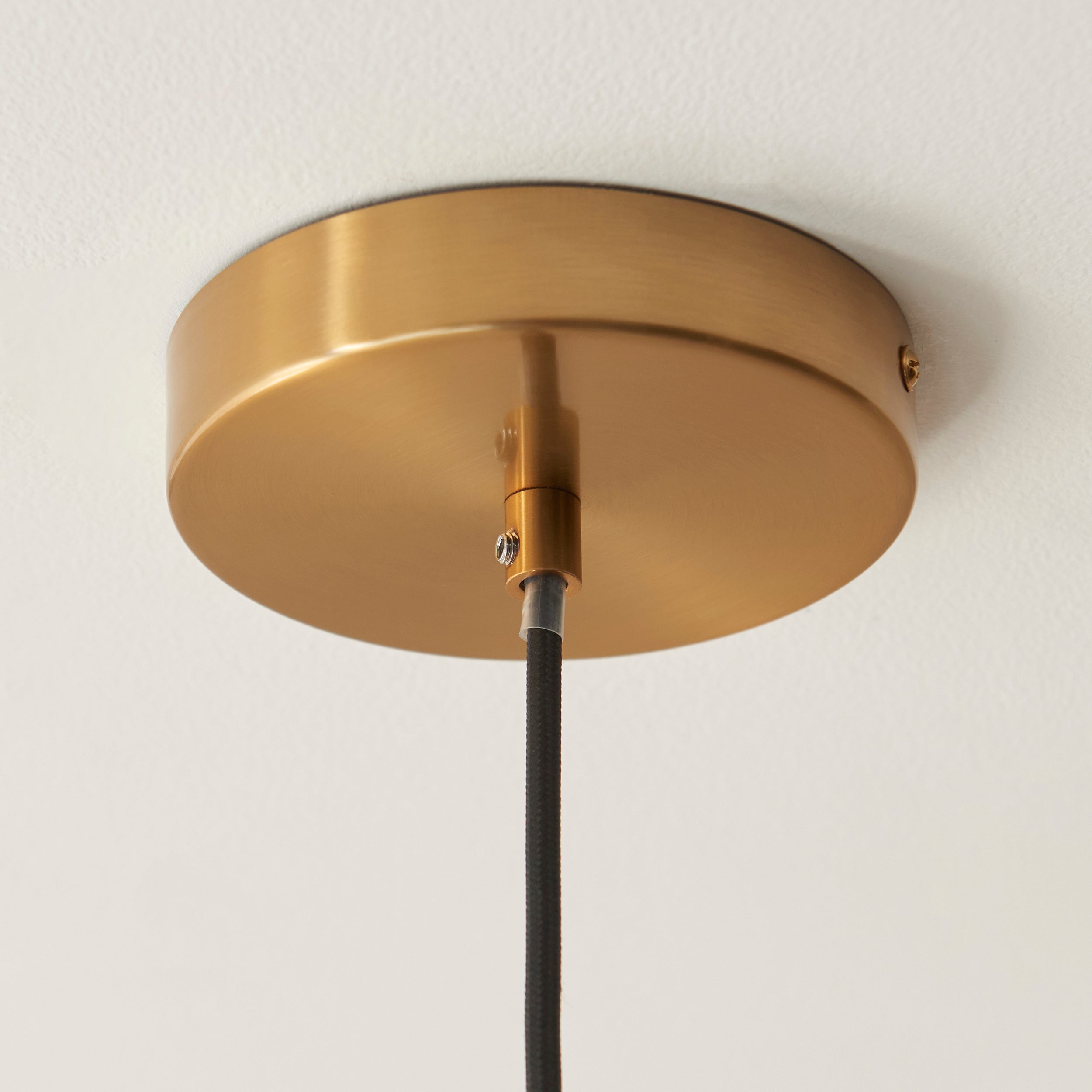 Endon Travi Ribbed Pendant - Dark Brown Emperador Marble, Vintage Brass & Clear Ribbed Glass