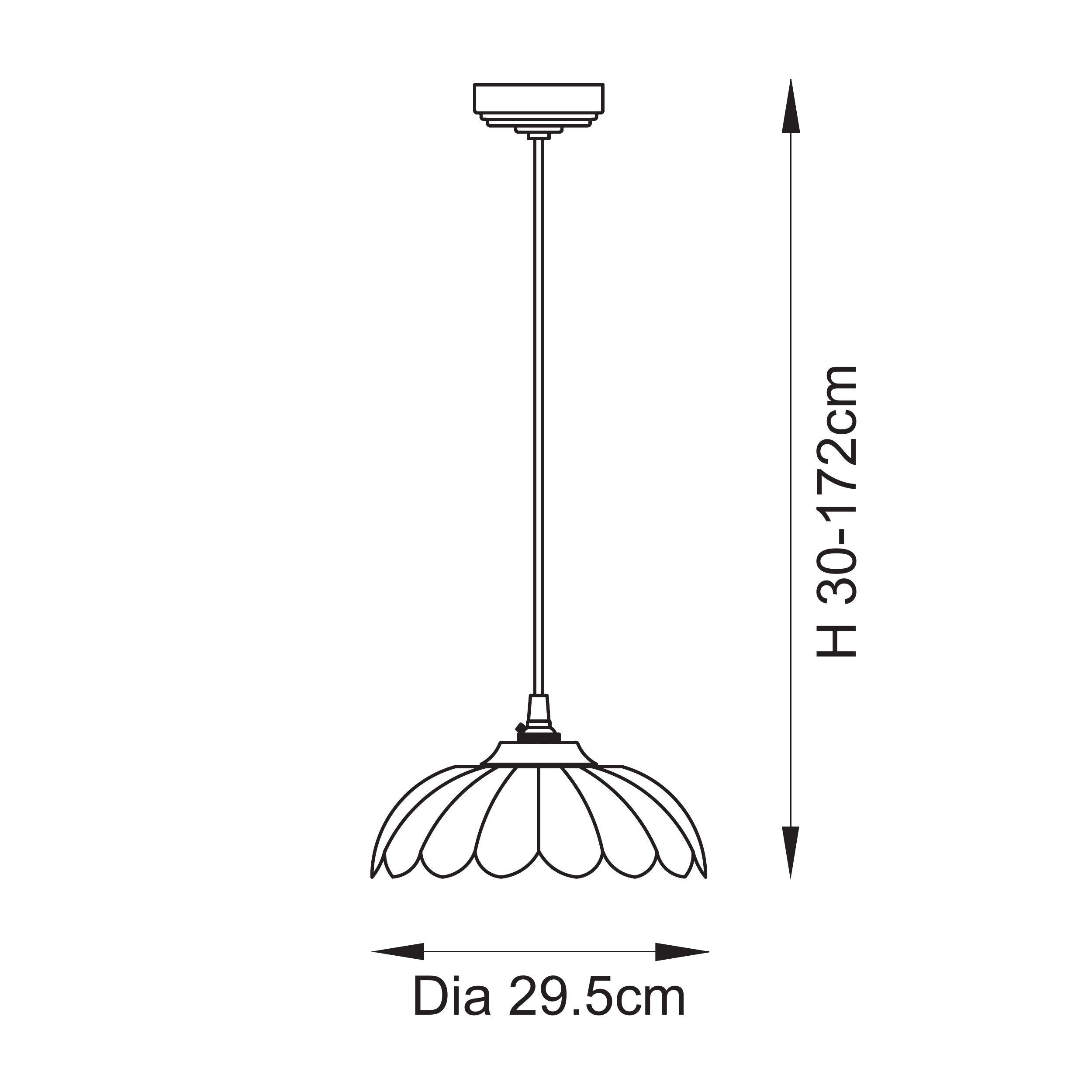 Endon Eltham & Carnation Pendant - Clear Glass & Brushed Aged Brass With Black Braided Cable