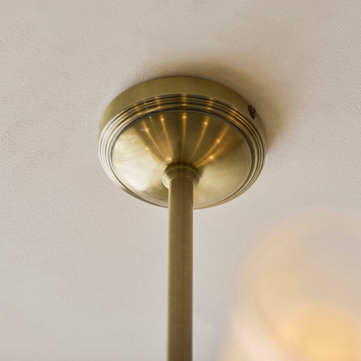 Endon Avelyn 8 Light Pendant - Antique Brass Plate & Clear Ribbed Glass