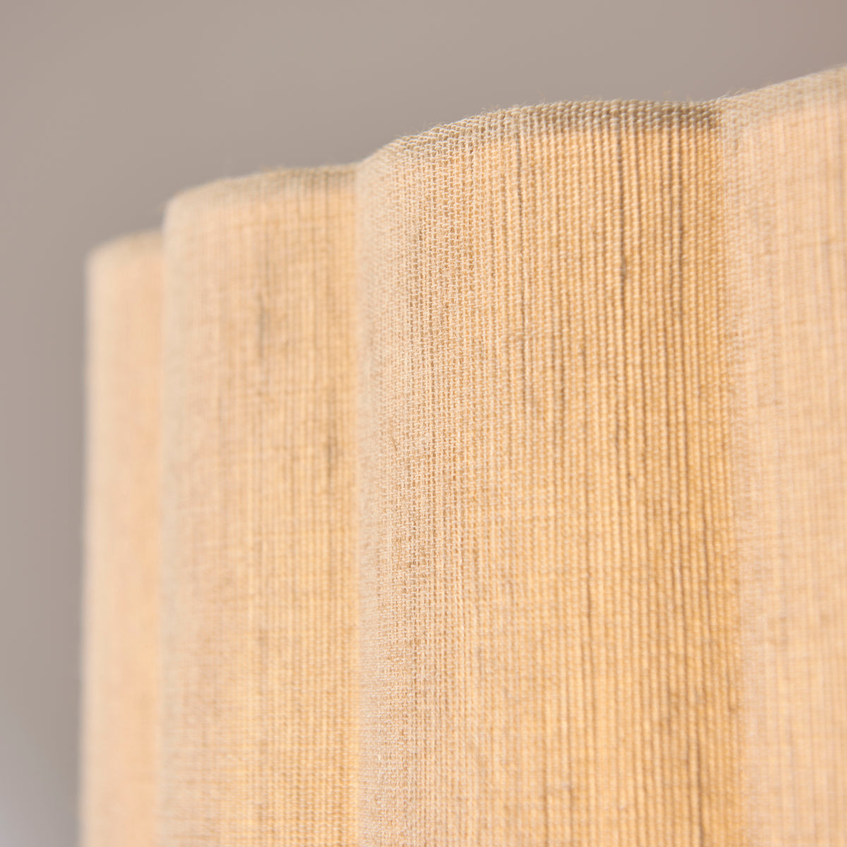 Endon Olson Pendant - Oak Stained Wood & Natural Fabric