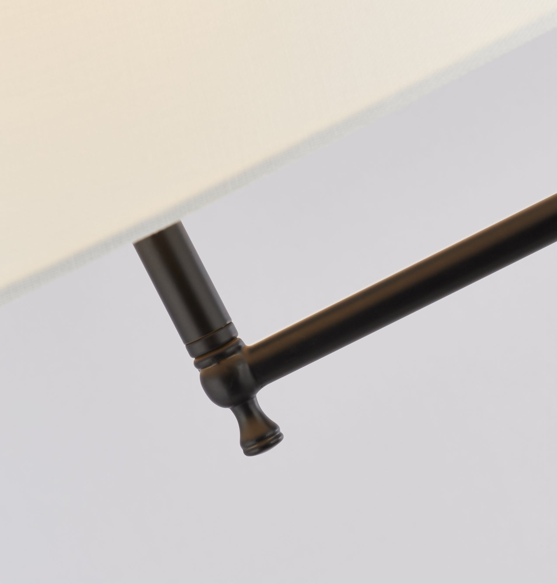 Searchlight Miles Adjustable Floor Lamp - Matt Black & Linen Shade