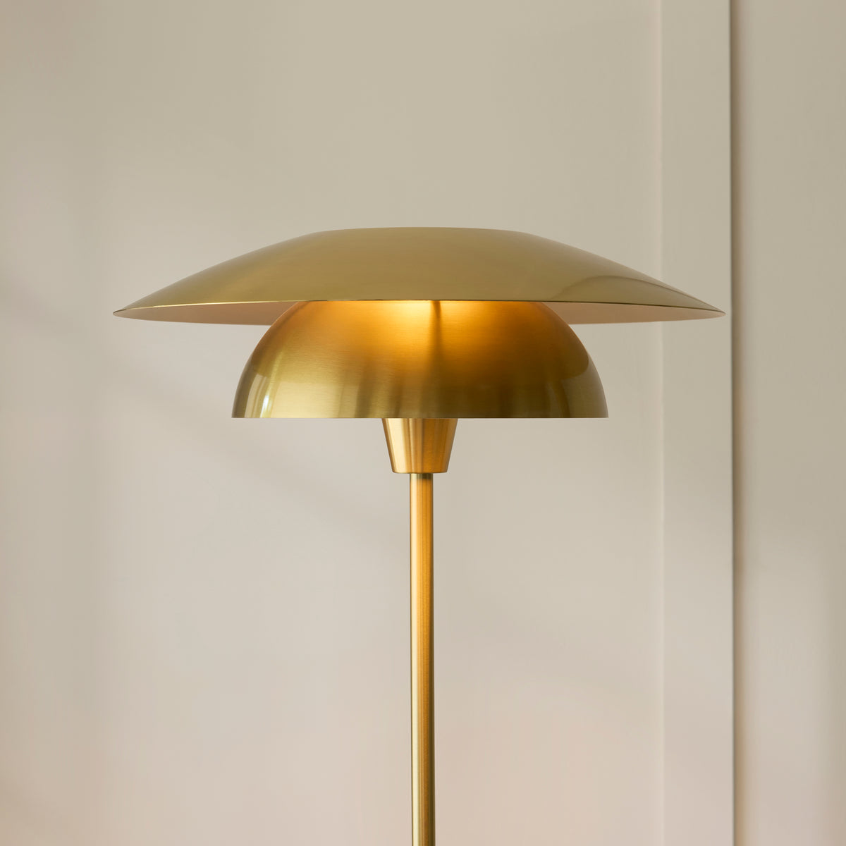 Endon Lyon Floor Light - Satin Brass Plate