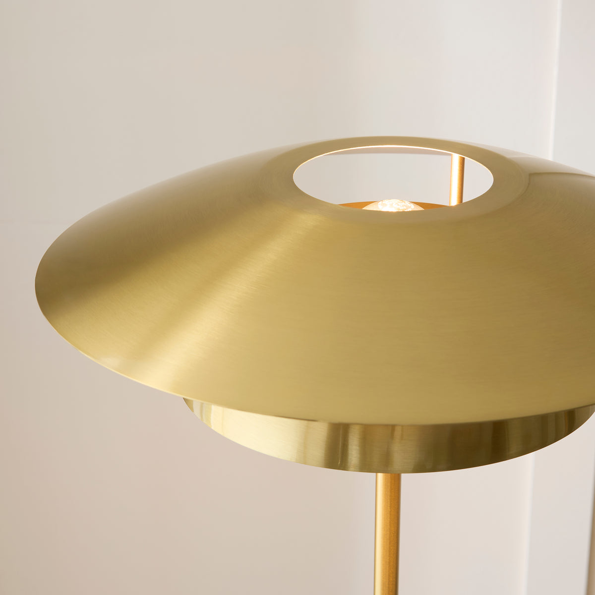 Endon Lyon Floor Light - Satin Brass Plate
