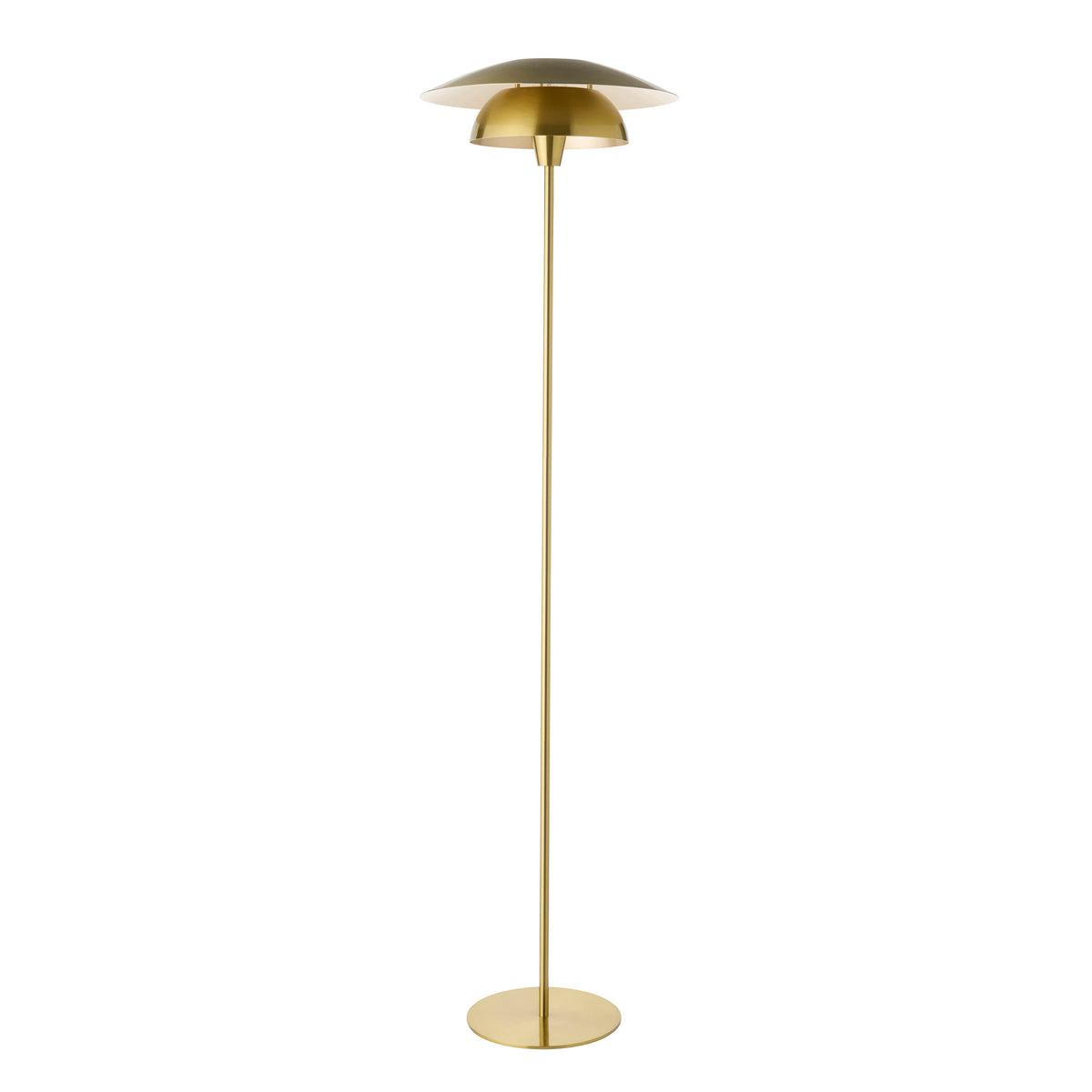 Endon Lyon Floor Light - Satin Brass Plate