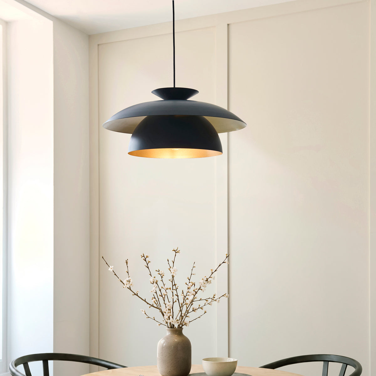 Endon Lyon Pendant - Matt Black
