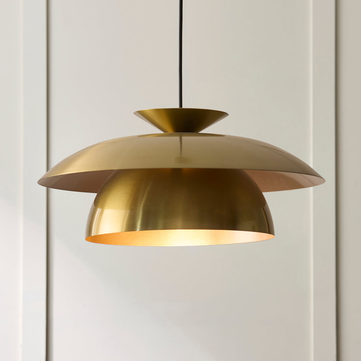 Endon Lyon Pendant - Satin Brass Plate